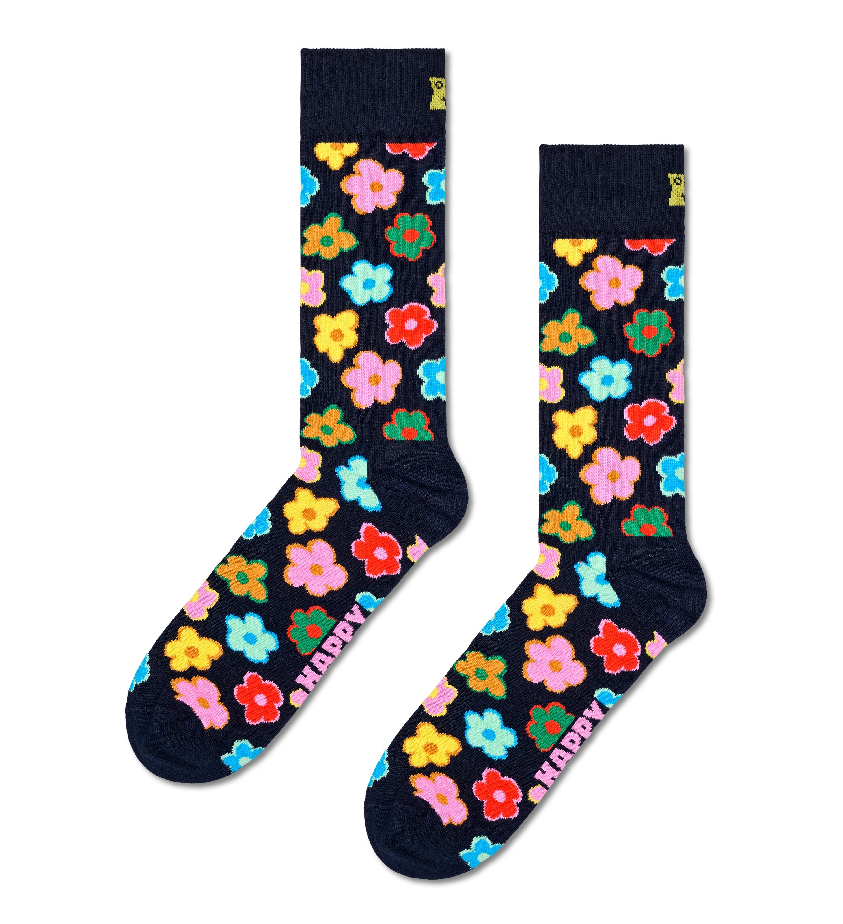 Crew length socks (flower)