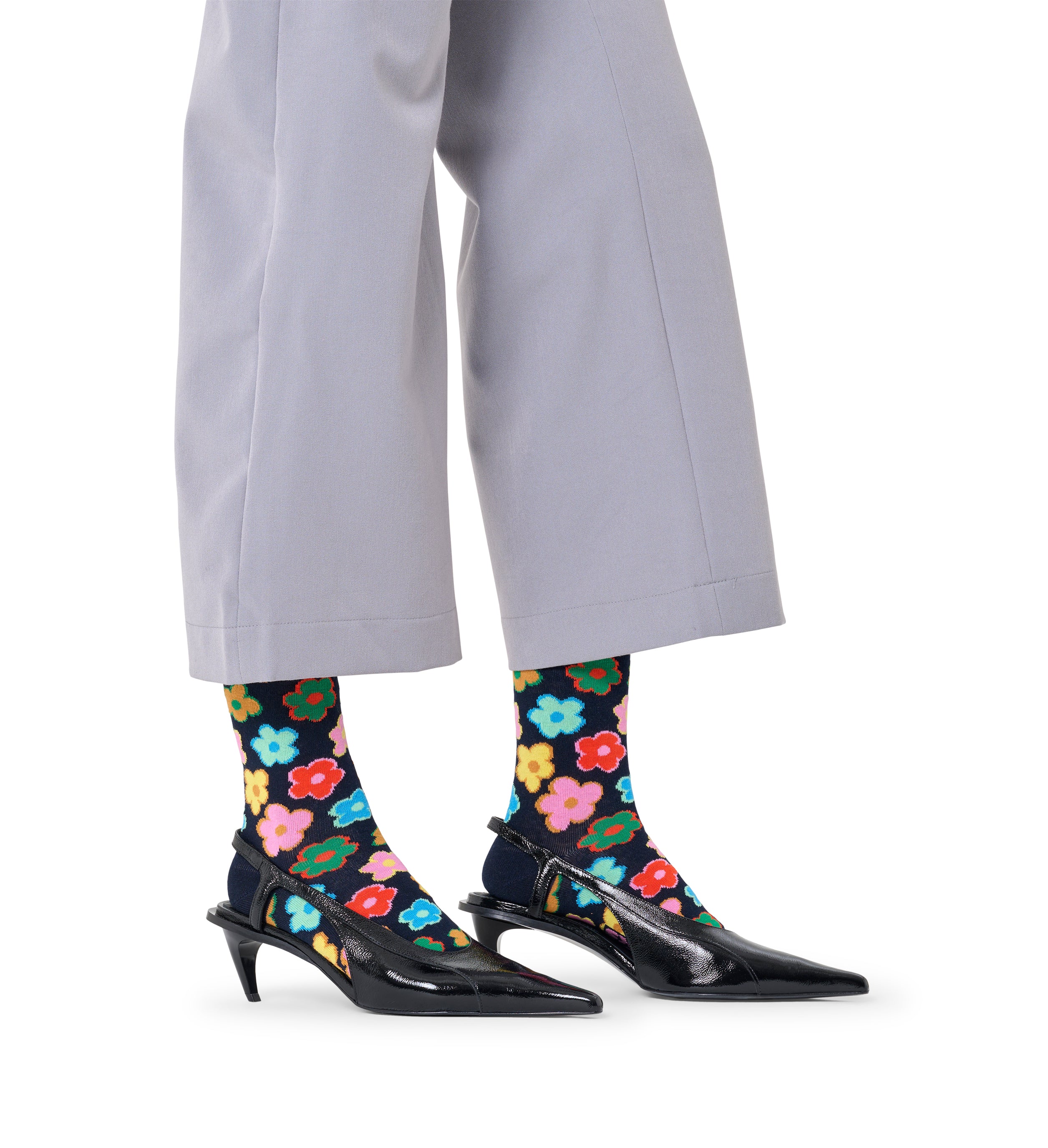 Crew length socks (flower)