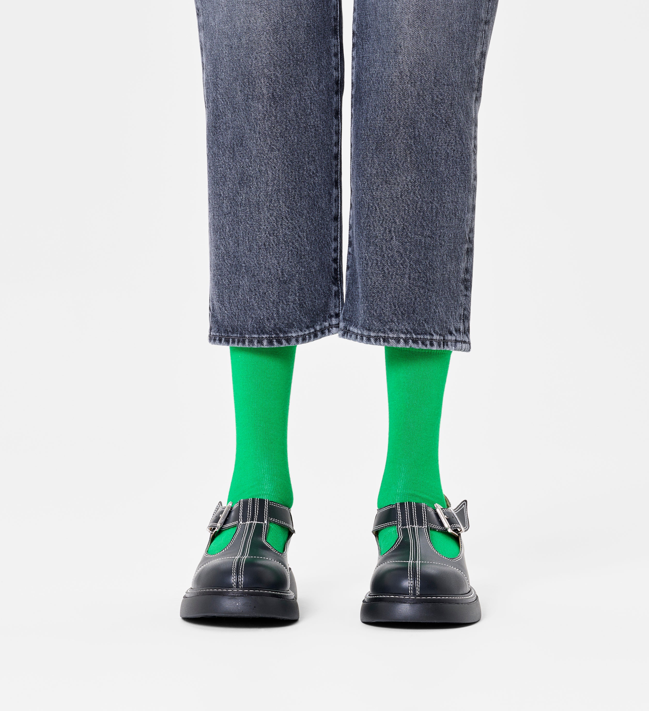 クルー丈 ソックス(ソリッド)