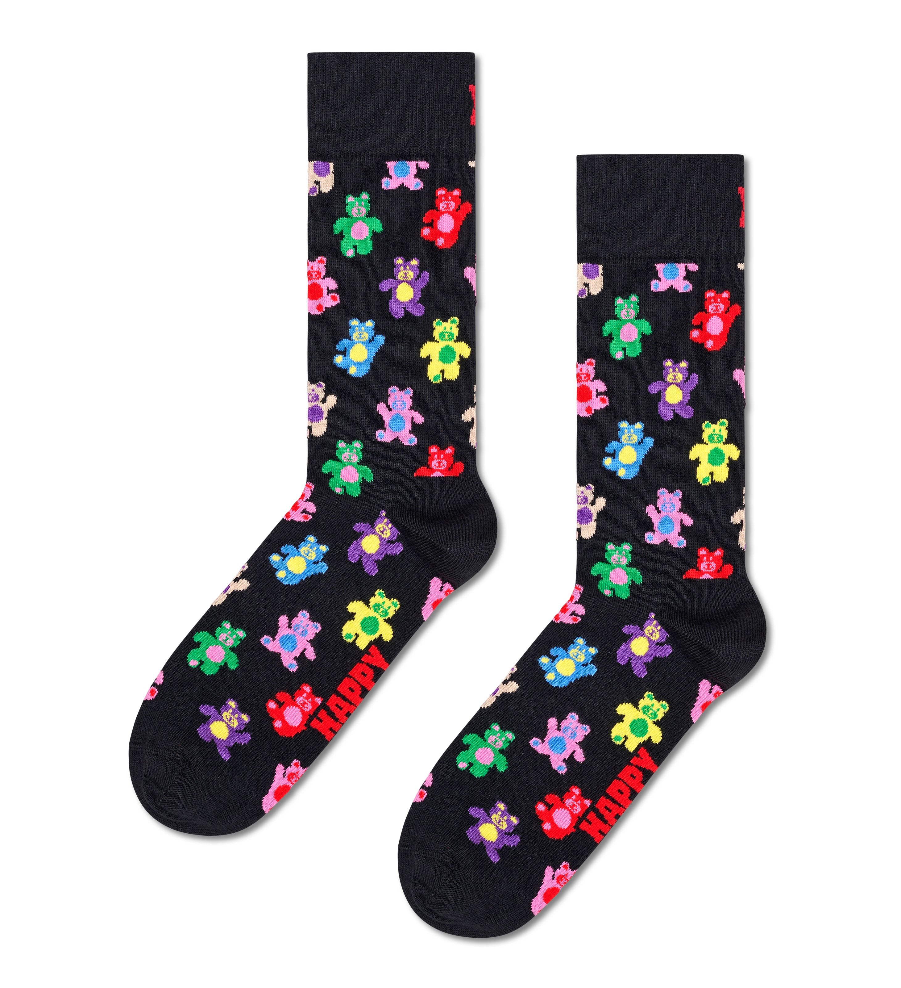 Crew-length socks (teddy bear)