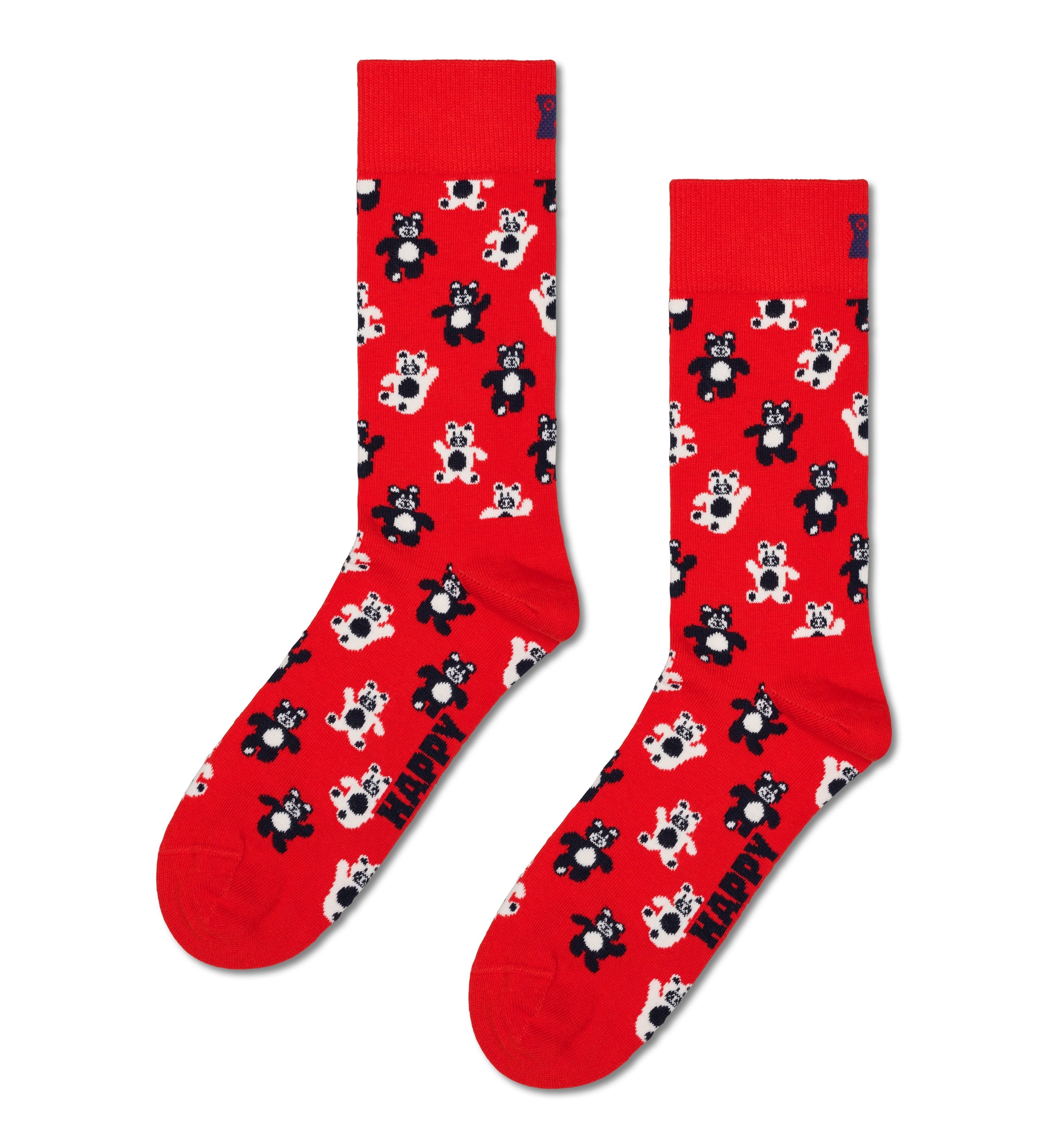 Crew-length socks (teddy bear)