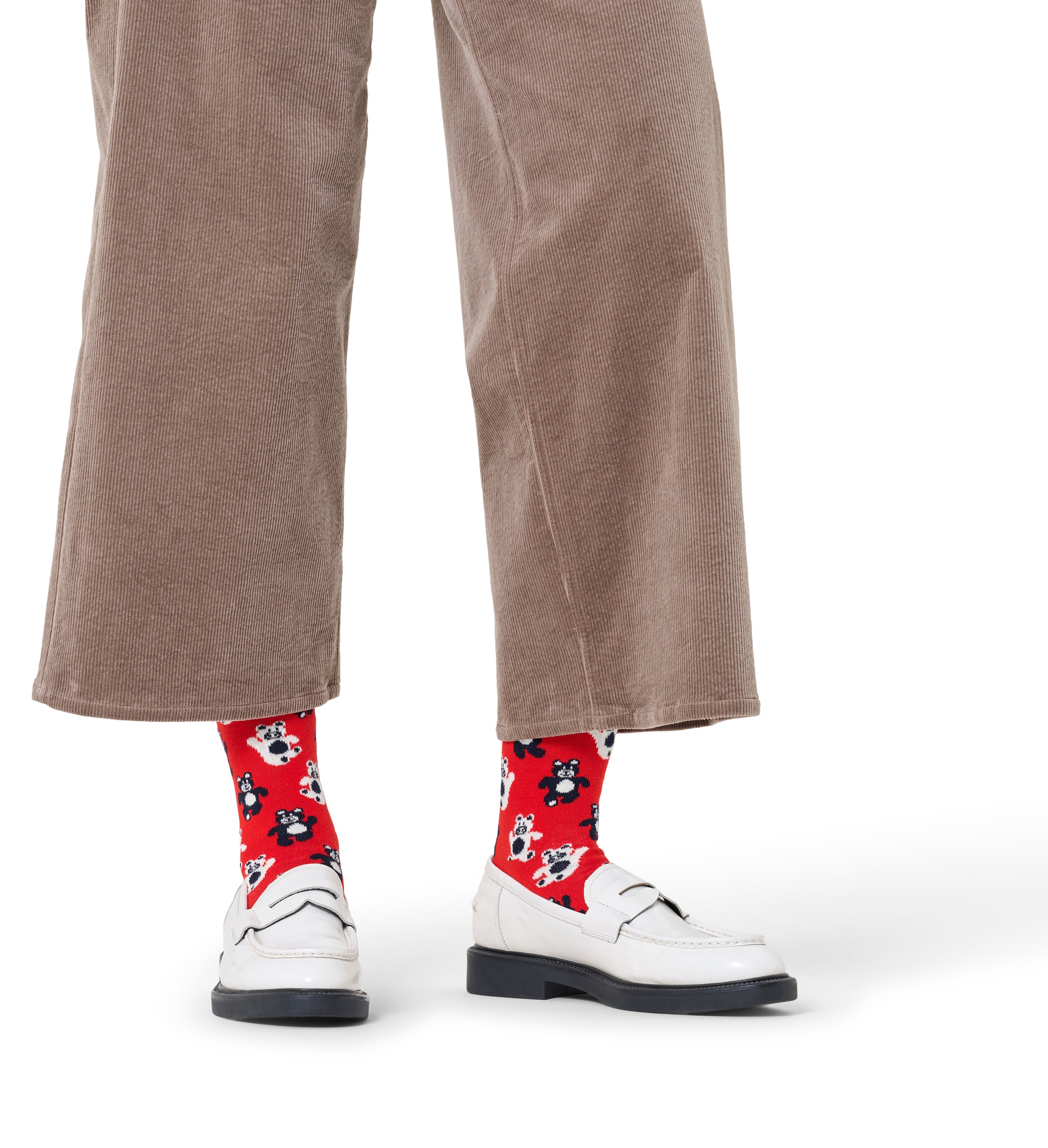 Crew-length socks (teddy bear)