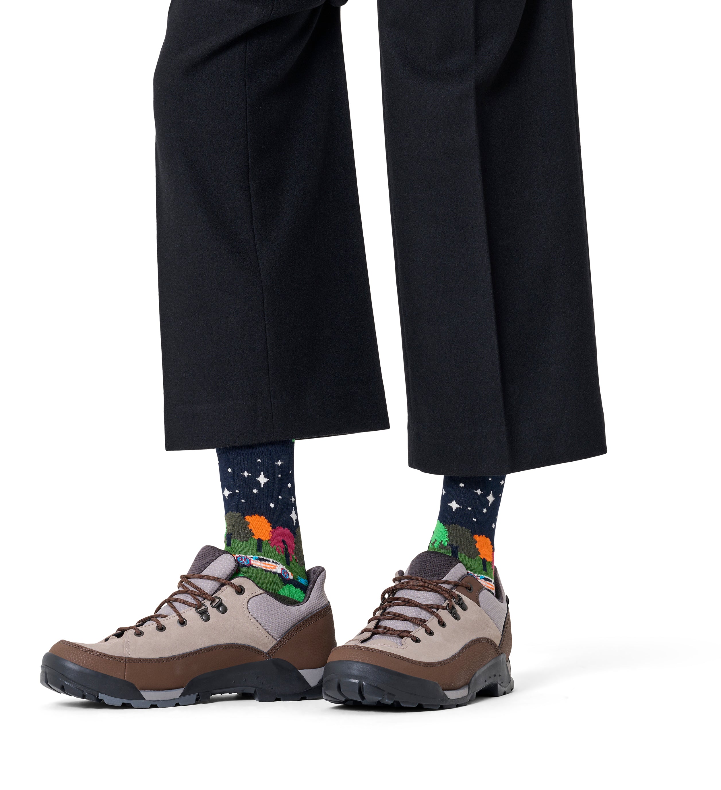 Crew-length socks (night driving)