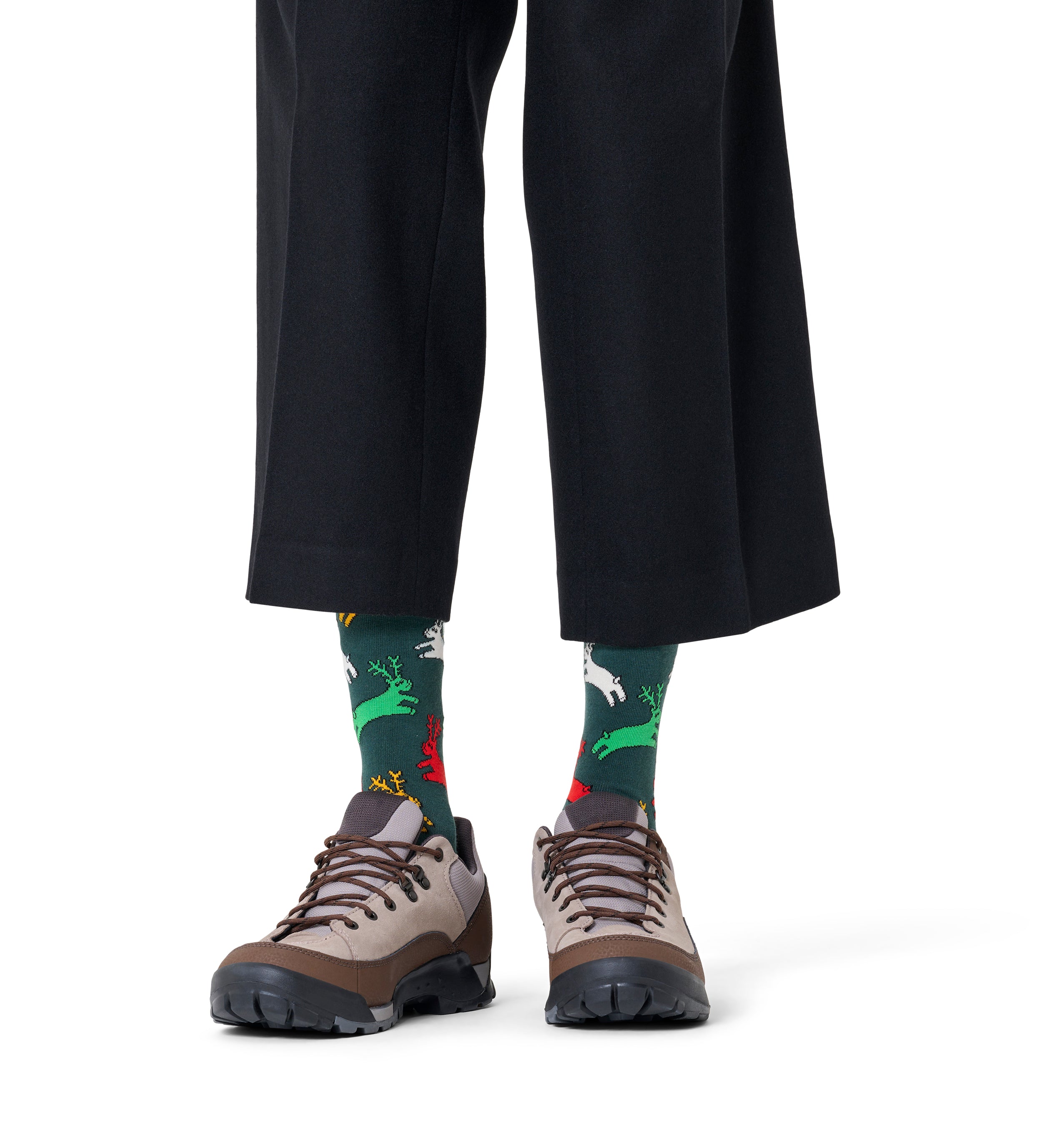 クルー丈 ソックス(トナカイ)