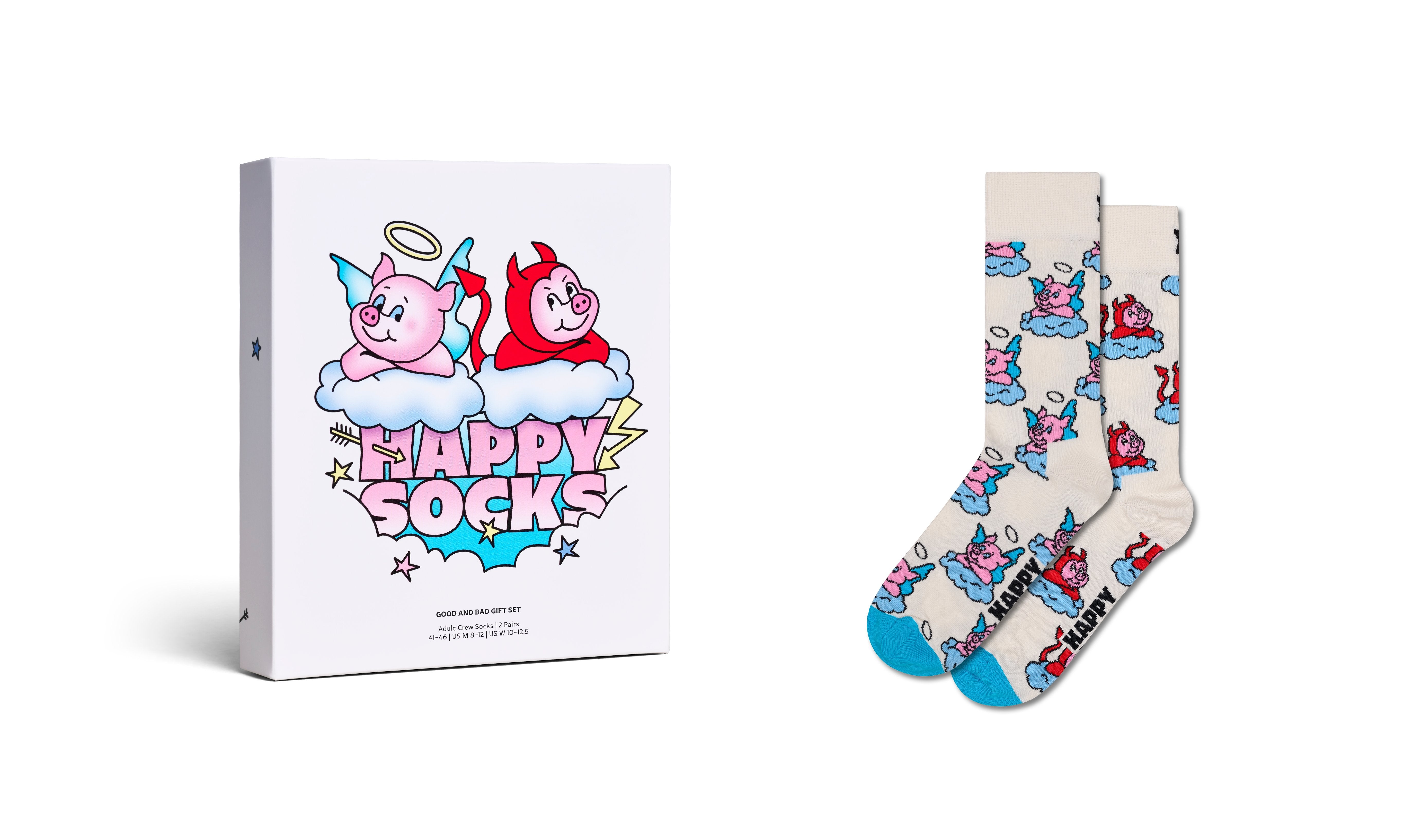 【GIFT BOX】【2足セット】クルー丈 ソックス(グッド バッド ピッグ)