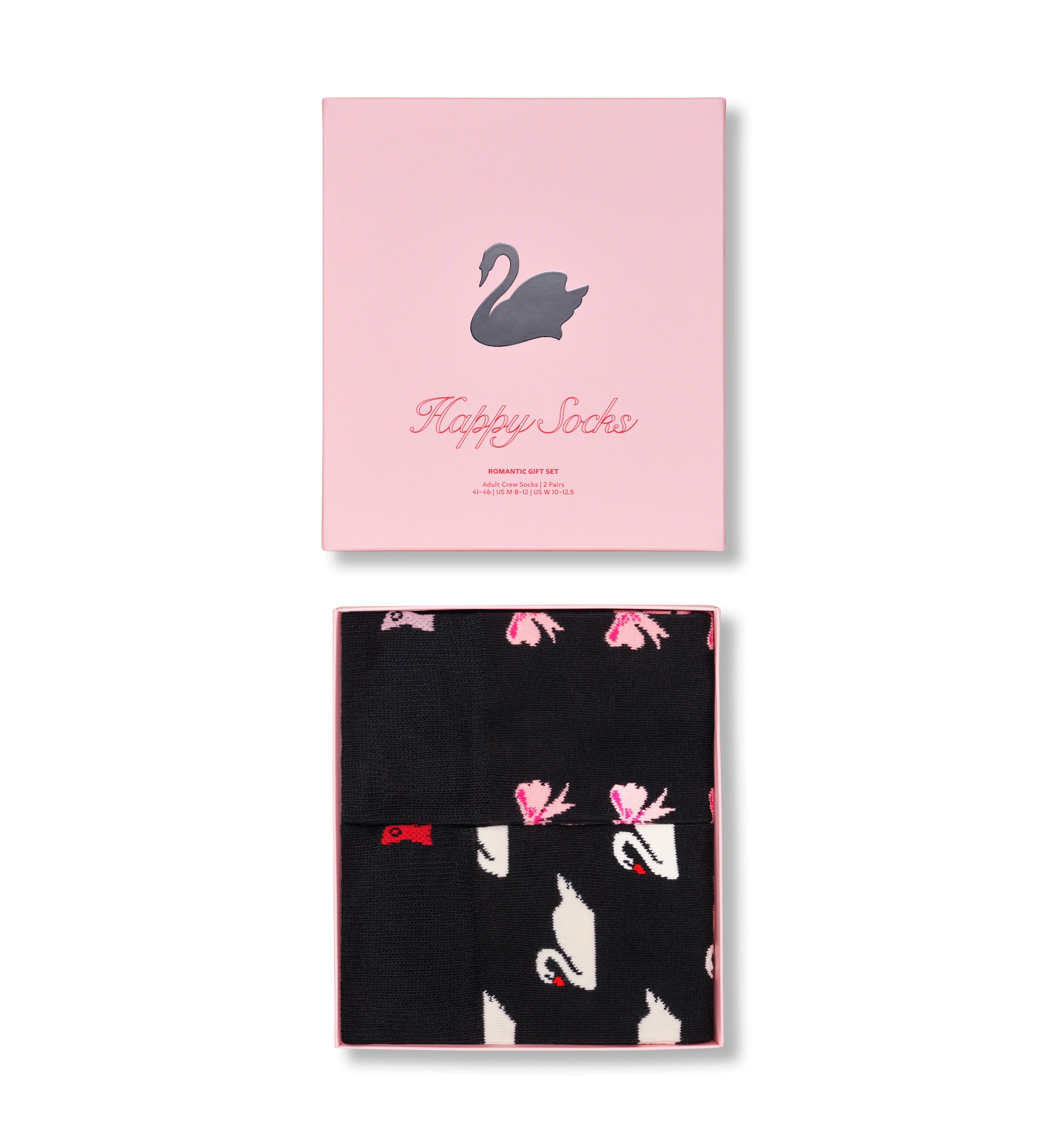 【GIFT BOX】【2足セット】クルー丈 ソックス(スワン)