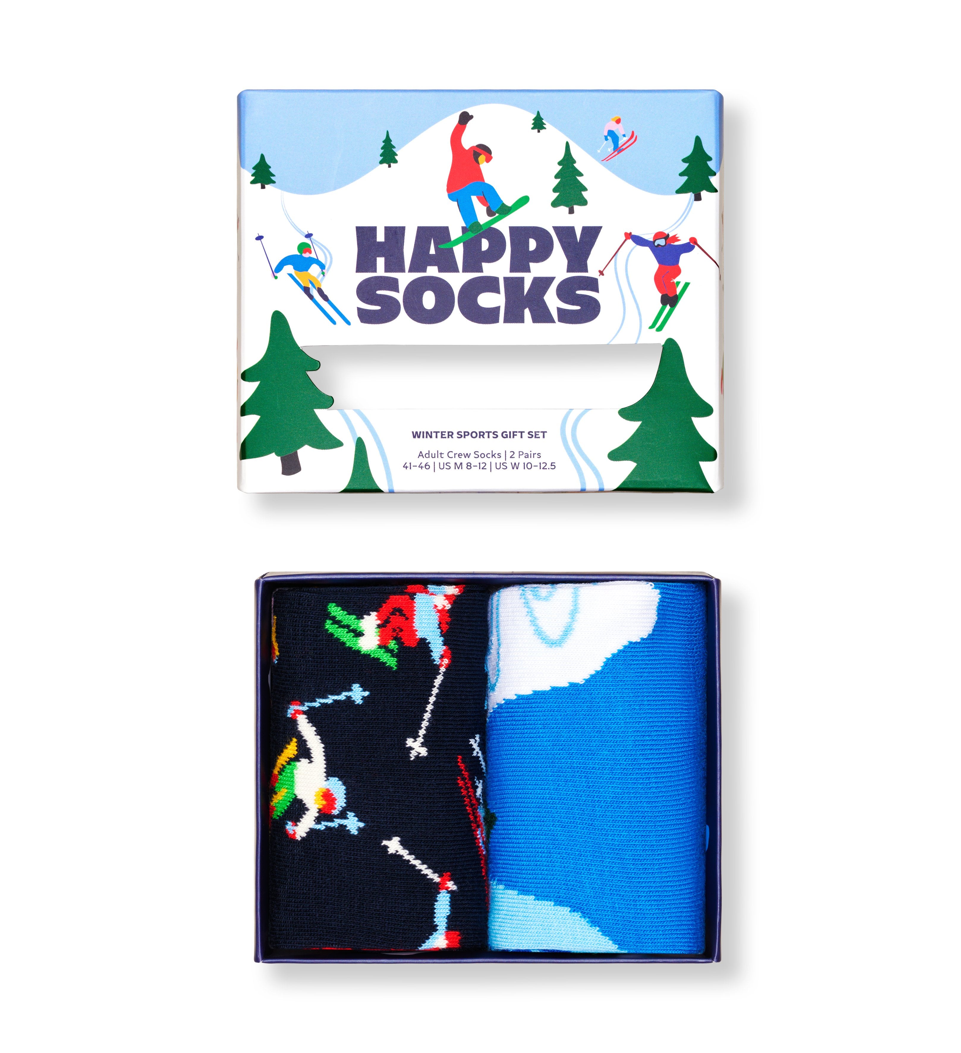 【GIFT BOX】【2足セット】クルー丈 ソックス(ウィンター スポーツ)