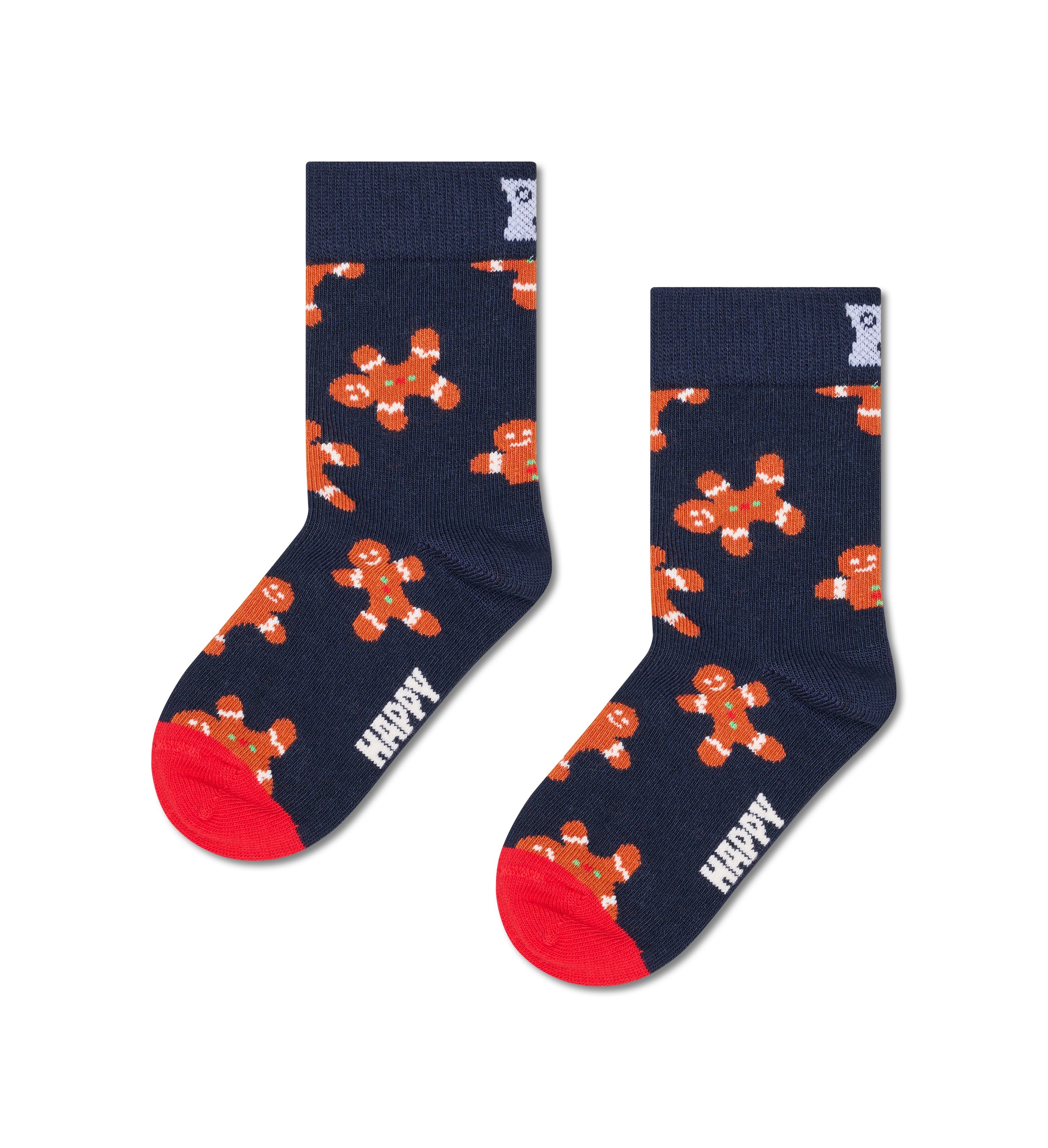 【キッズ】クルー丈 ソックス(ジンジャーブレッド マン)