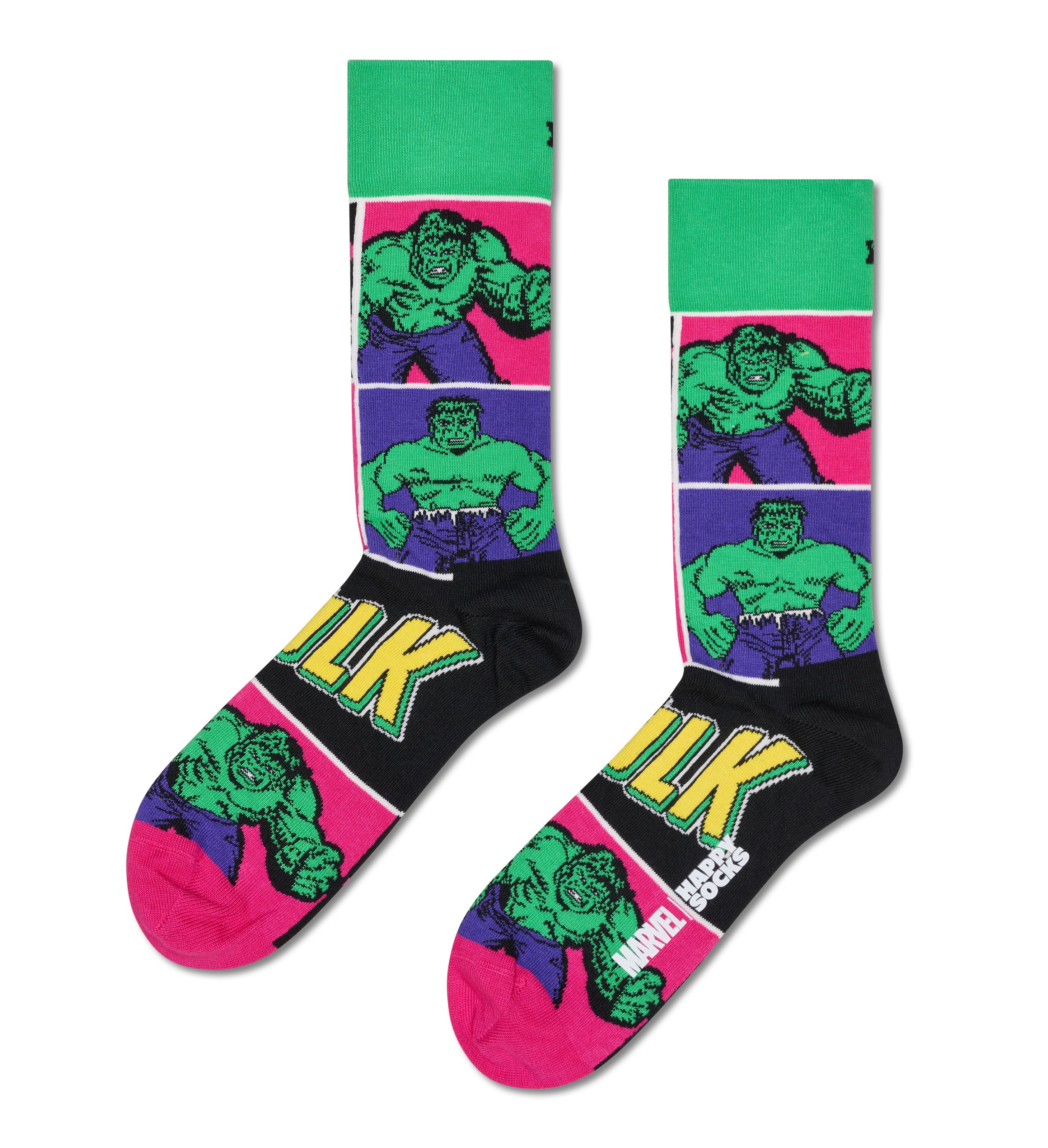 【MARVEL™×Happy Socks】クルー丈 ソックス (マーベル ハルク)
