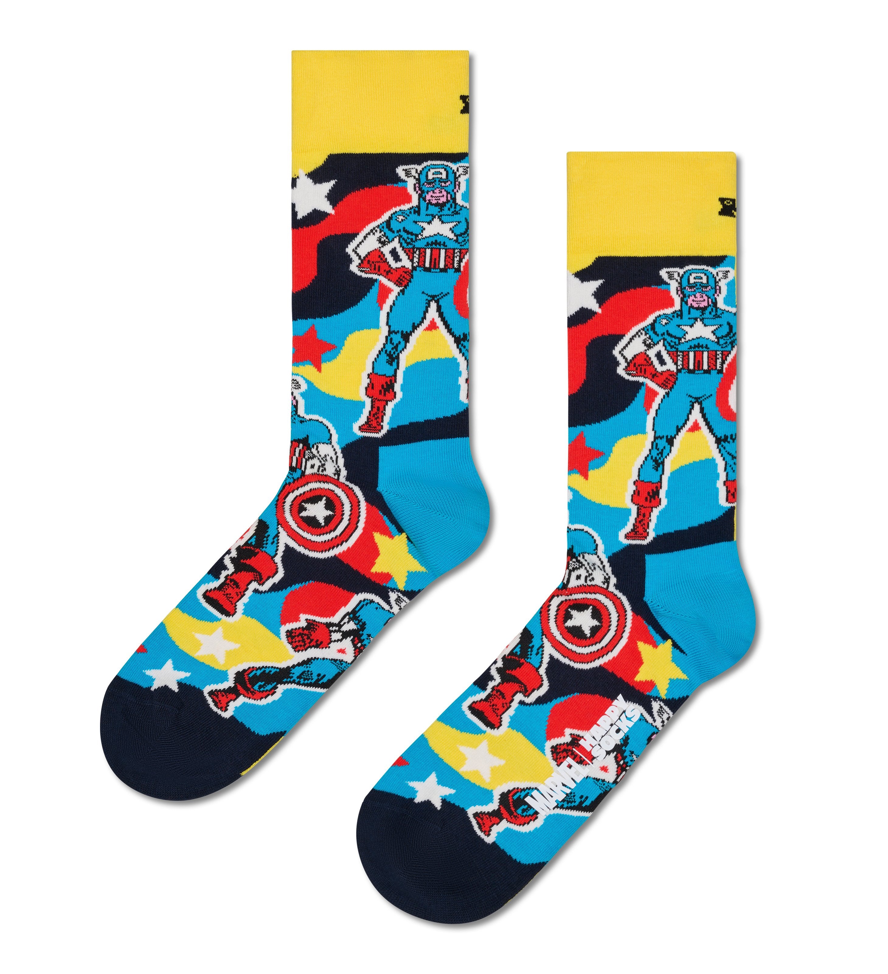 【MARVEL™×Happy Socks】【GIFT BOX】【6足セット】クルー丈 ソックス(マーベル アベンジャーズ)