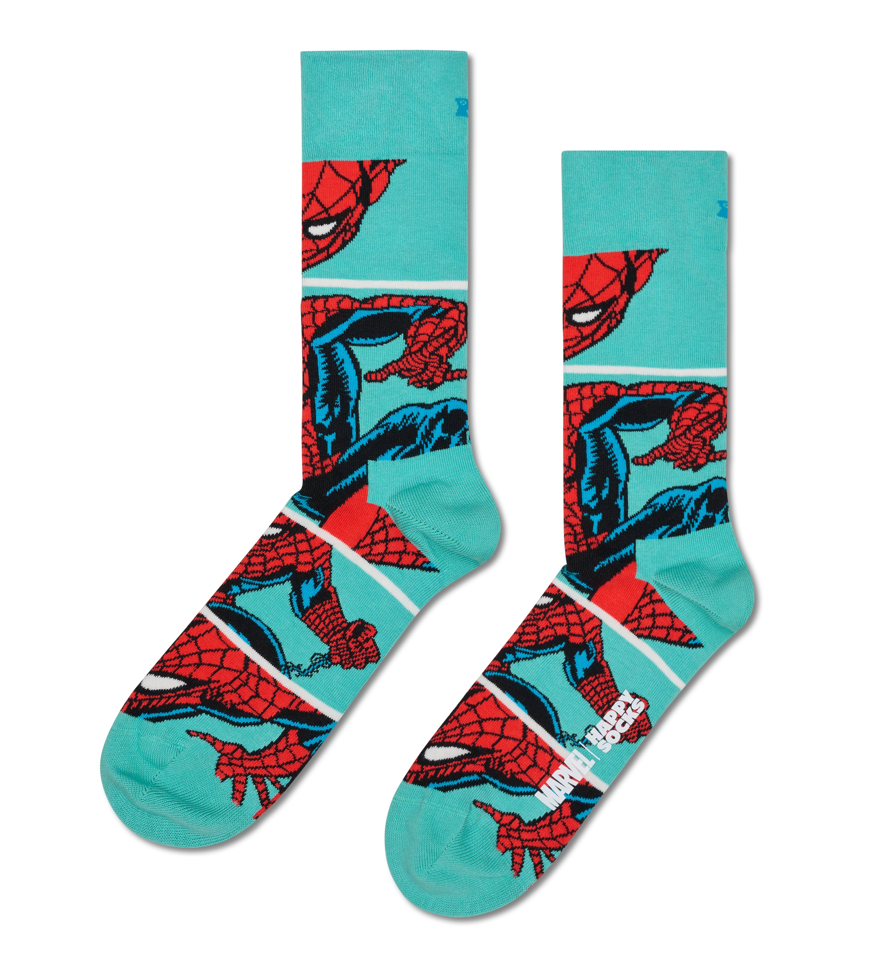【MARVEL™×Happy Socks】クルー丈 ソックス (マーベル ウェブ スリンガー)