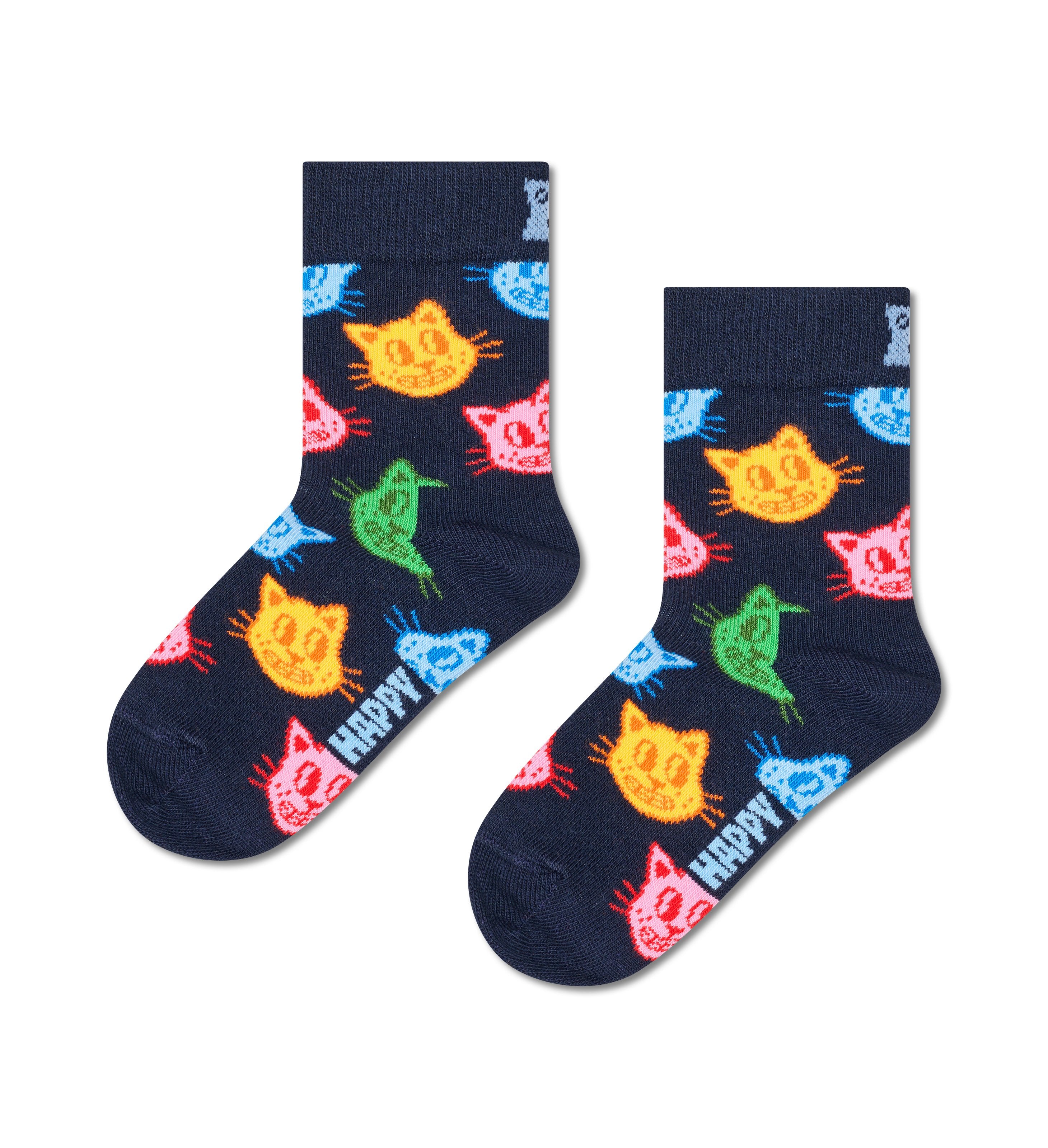 【キッズ】クルー丈 ソックス(キャット)