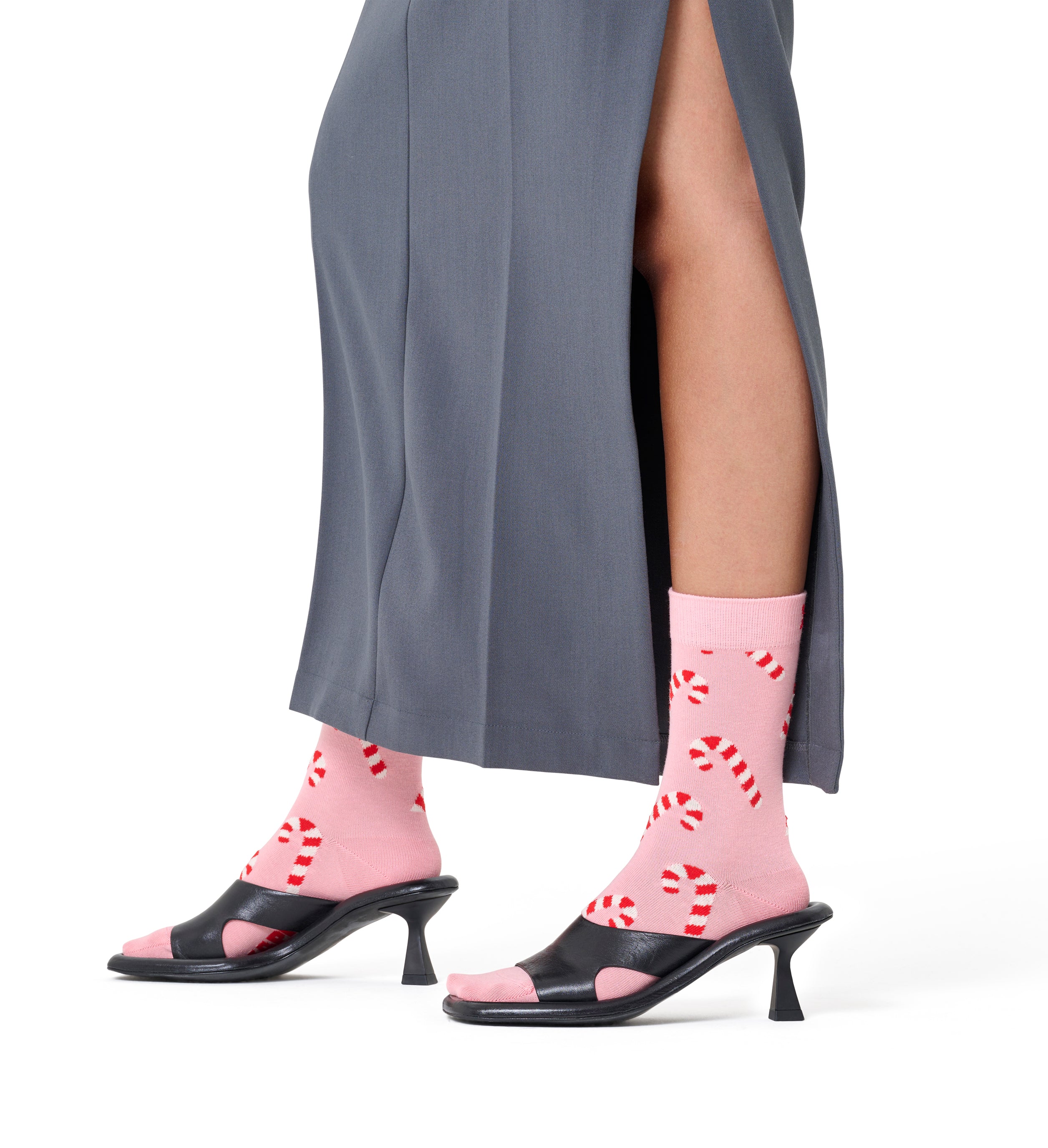 クルー丈 ソックス(キャンディーケーン)