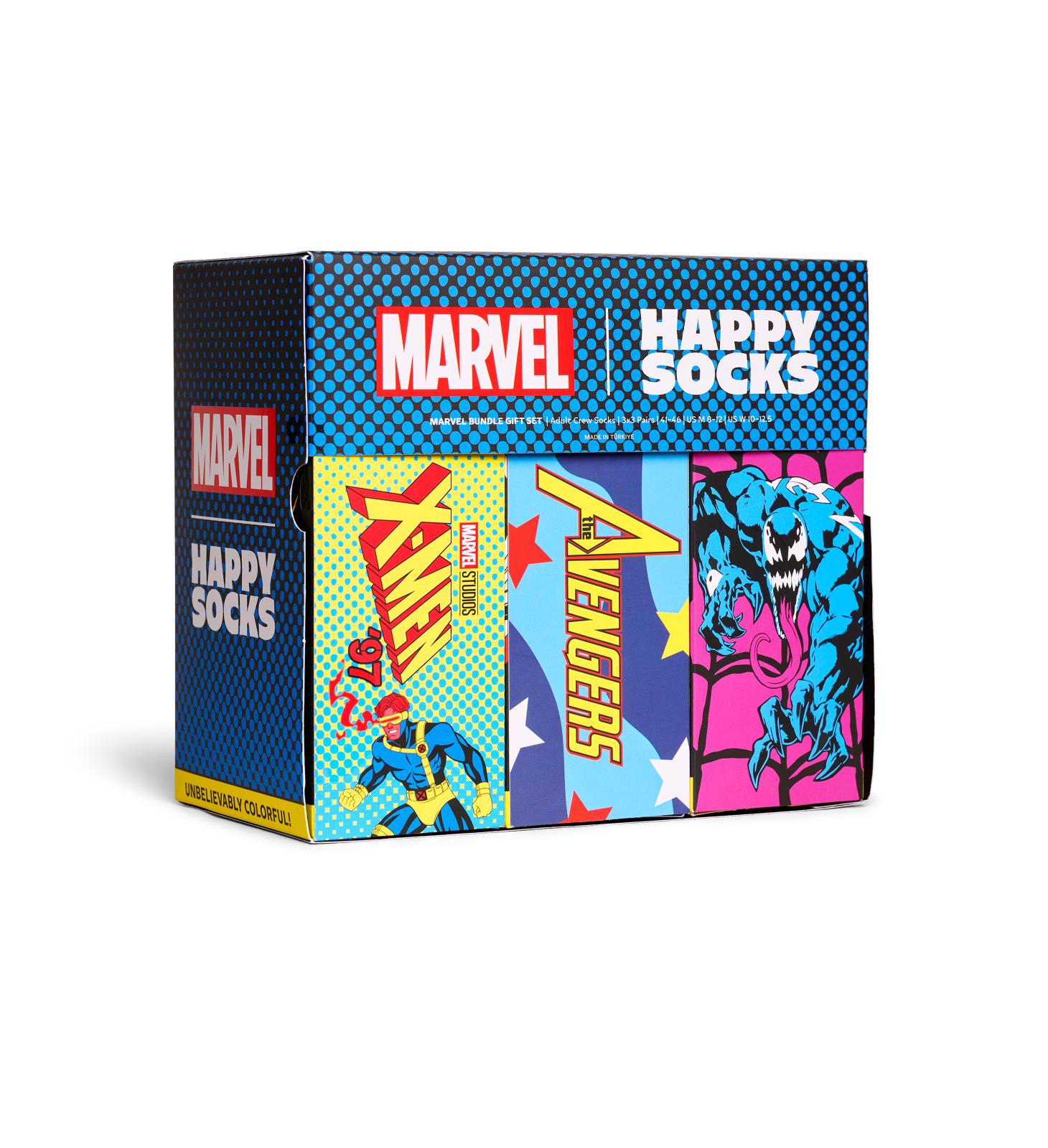 【MARVEL™×Happy Socks】【GIFT BOX】【9足セット】クルー丈 ソックス(マーベル コレクターズ)