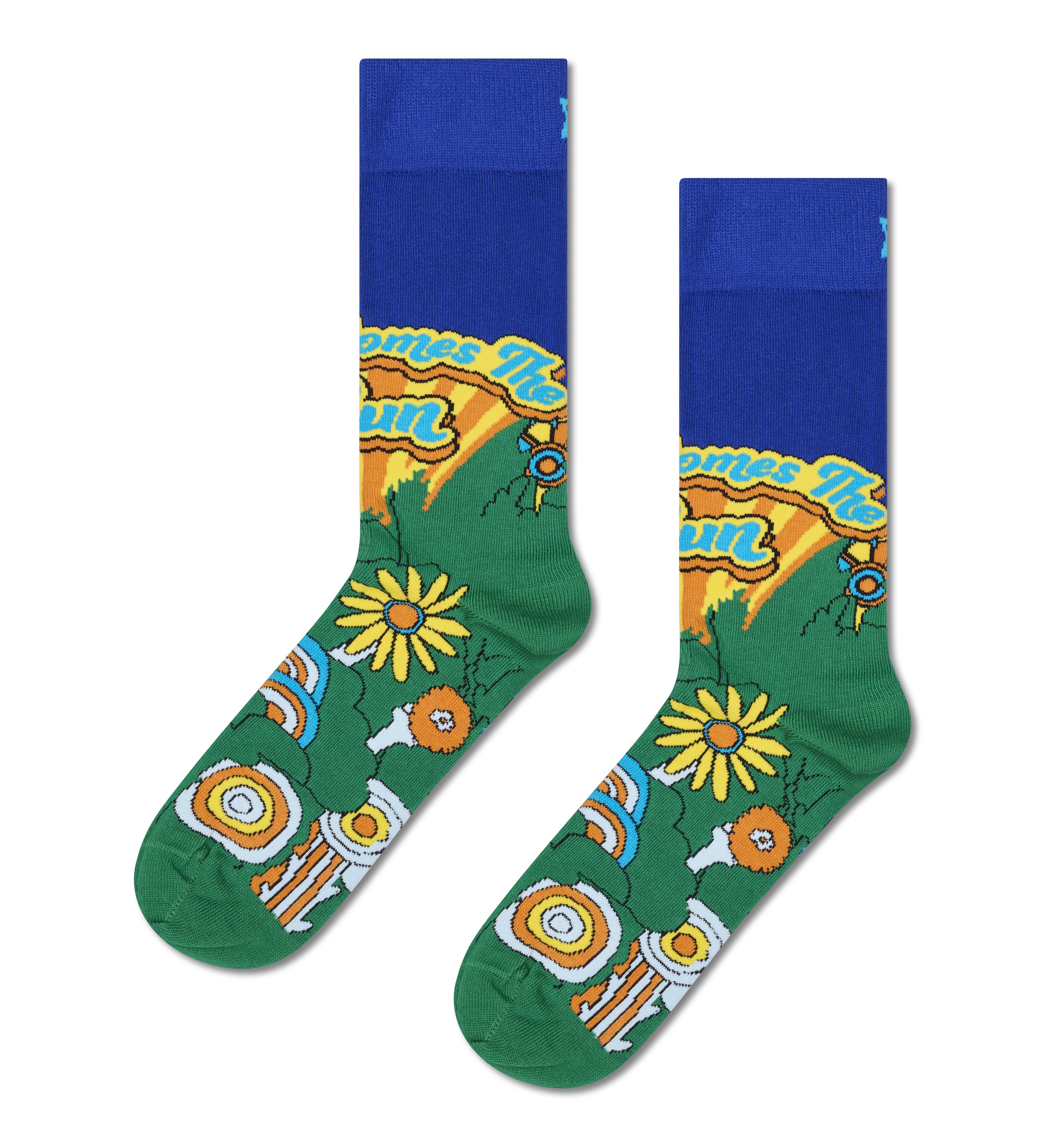 【The Beatles × Happy Socks】クルー丈 ソックス (ザ ビートルズ ヒアー カム ザ サン)