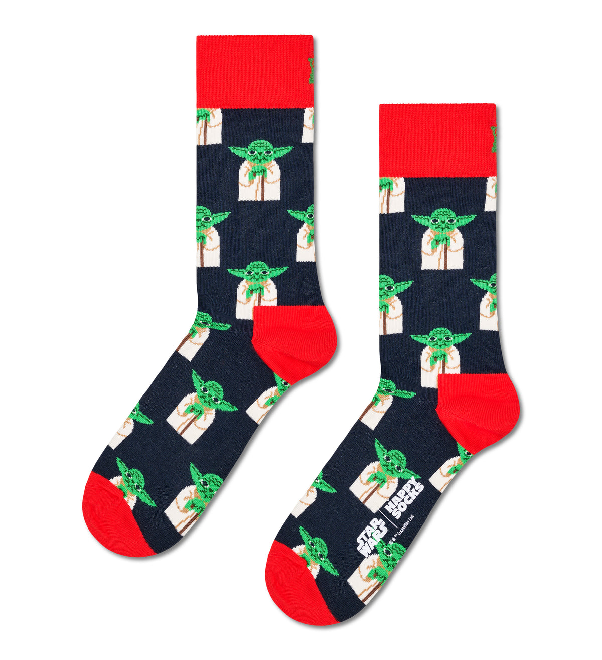 【STAR WARS™×Happy Socks】クルー丈 ソックス (スターウォーズ ヨーダ)
