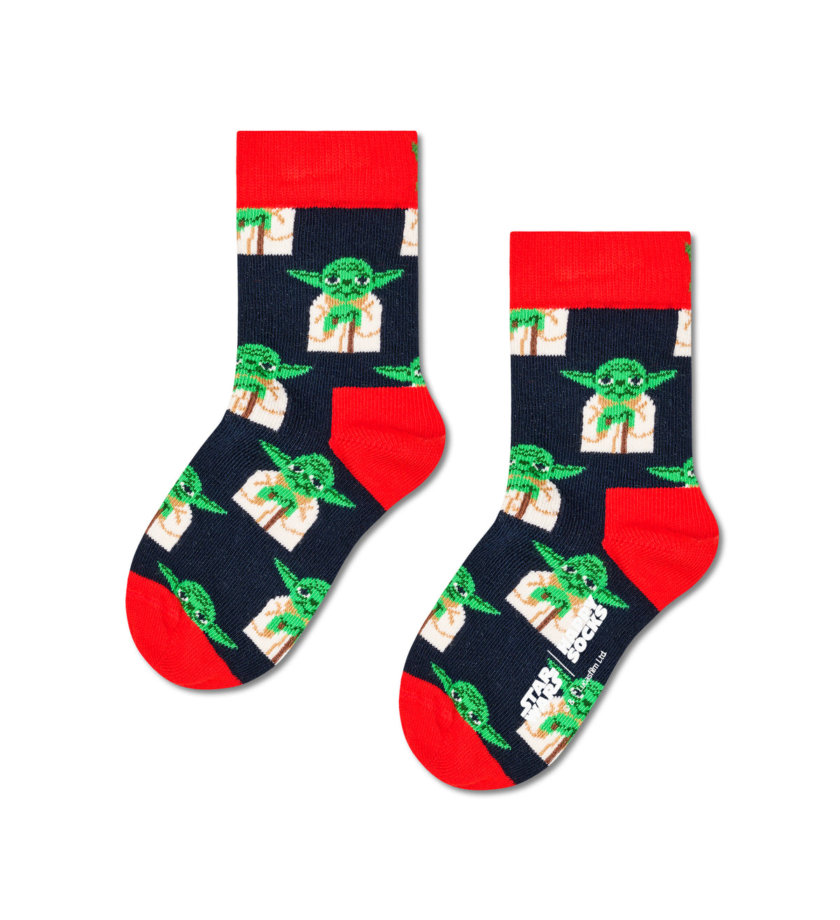 【STAR WARS™×Happy Socks】【キッズ】クルー丈 ソックス(スターウォーズ ヨーダ)