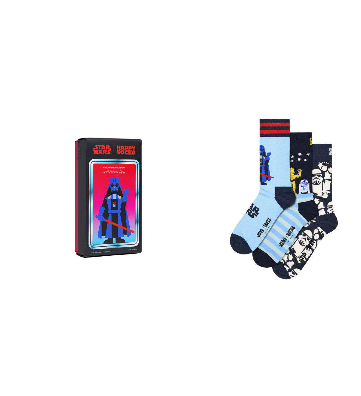 【STAR WARS™×Happy Socks】【GIFT BOX】【3足セット】クルー丈 ソックス(スターウォーズ)