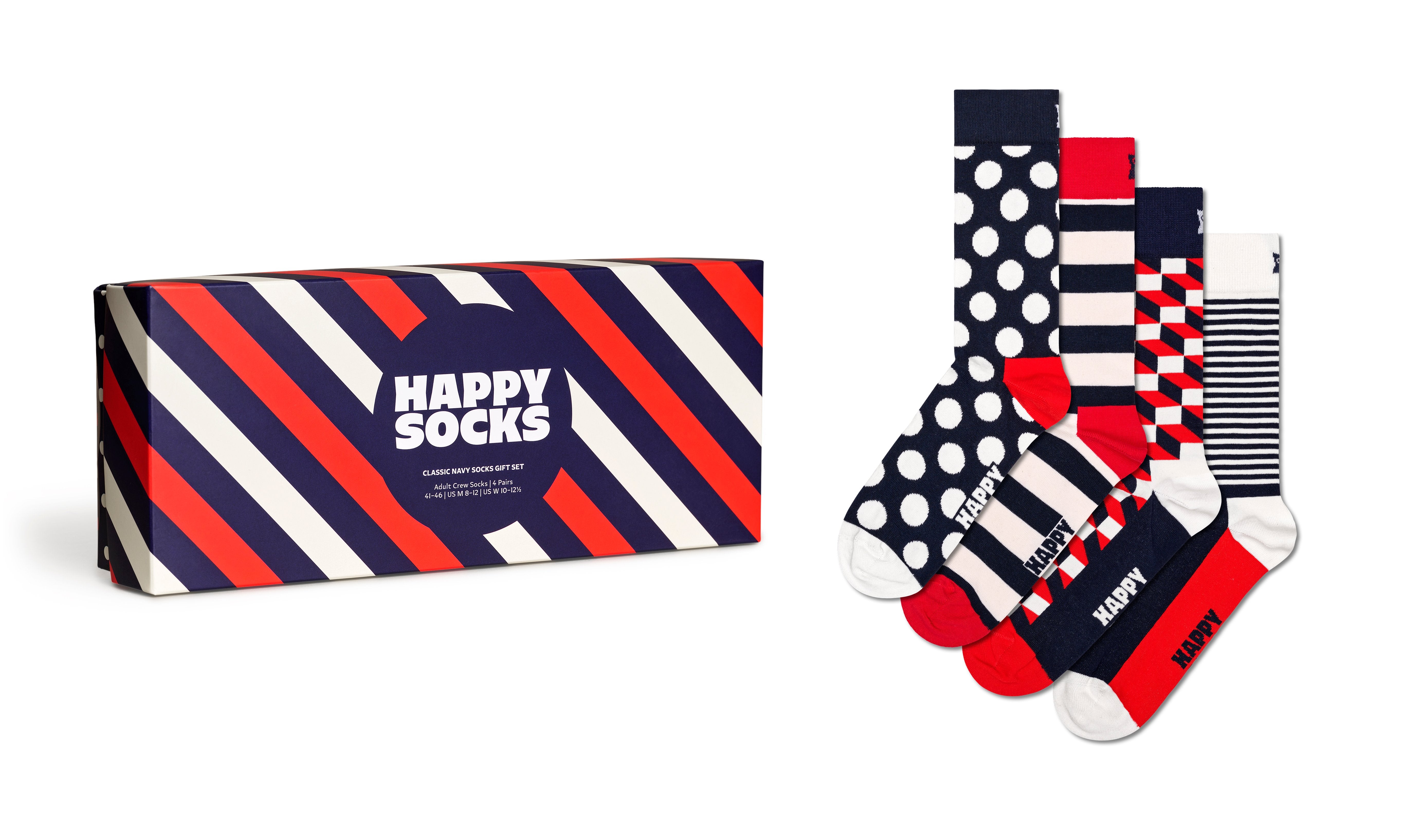 【GIFT BOX】【4足セット】クルー丈 ソックス(クラシック ネイビー)