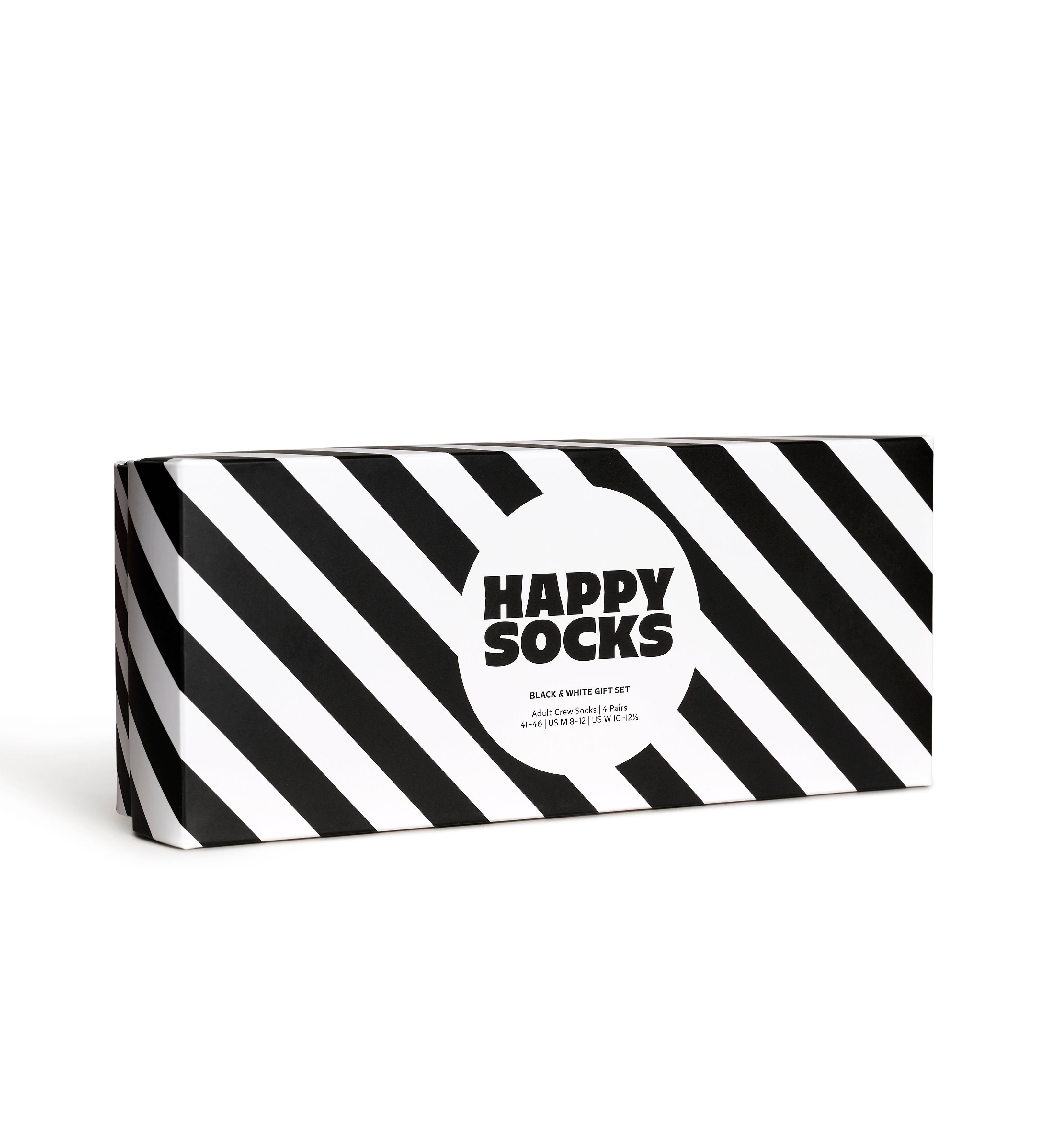 【GIFT BOX】【4足セット】クルー丈 ソックス(クラシック ブラック&ホワイト)
