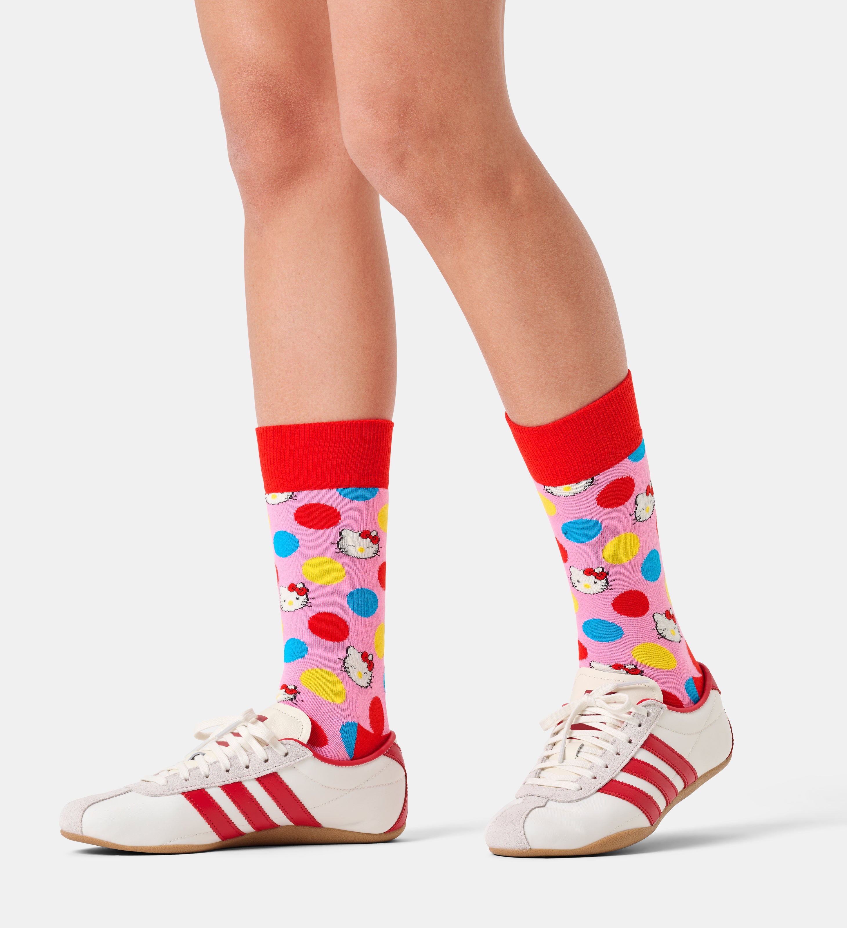 【Hello Kitty×Happy Socks】クルー丈 ソックス (ハローキティ ビッグドット)