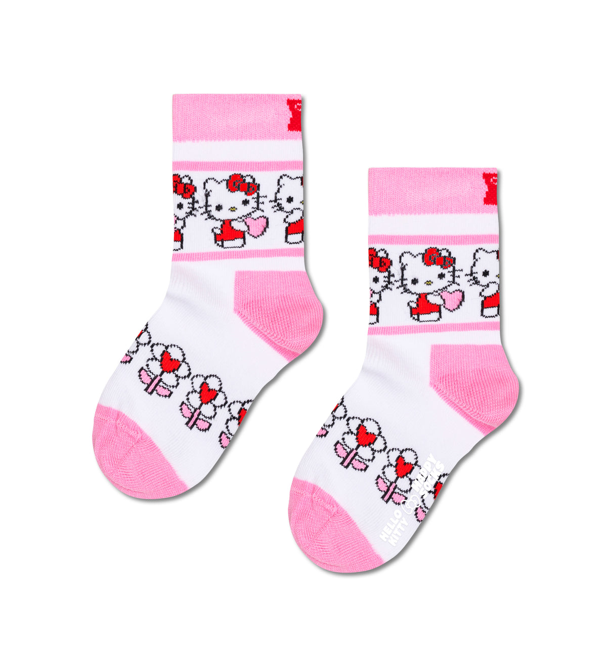 【Happy Socks×Hello Kitty】【キッズ】クルー丈 ソックス(ハローキティ フラワー)