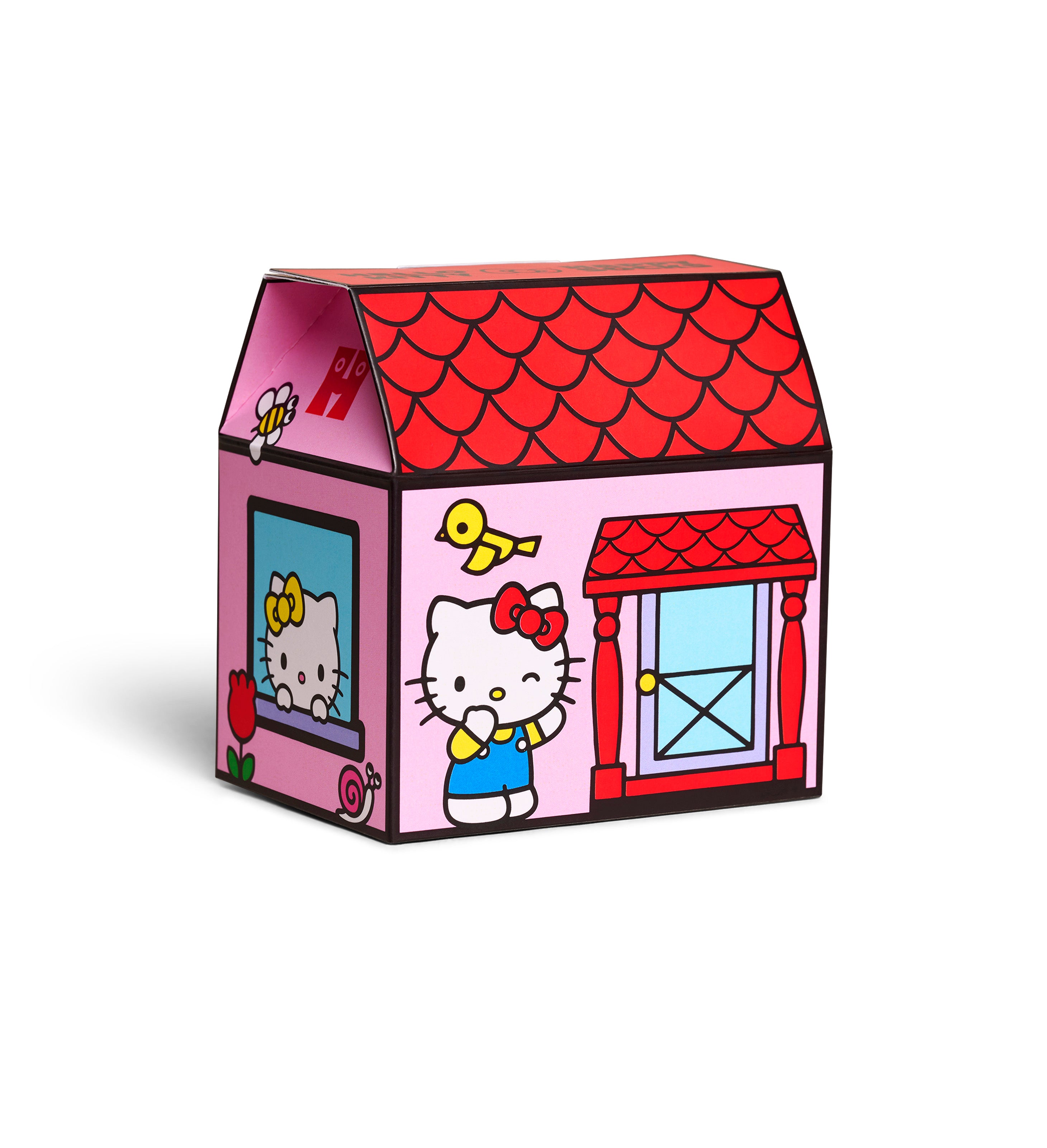 【Hello Kitty×Happy Socks】【キッズ】【GIFT BOX】【3足セット】クルー丈 ソックス(ハローキティ)
