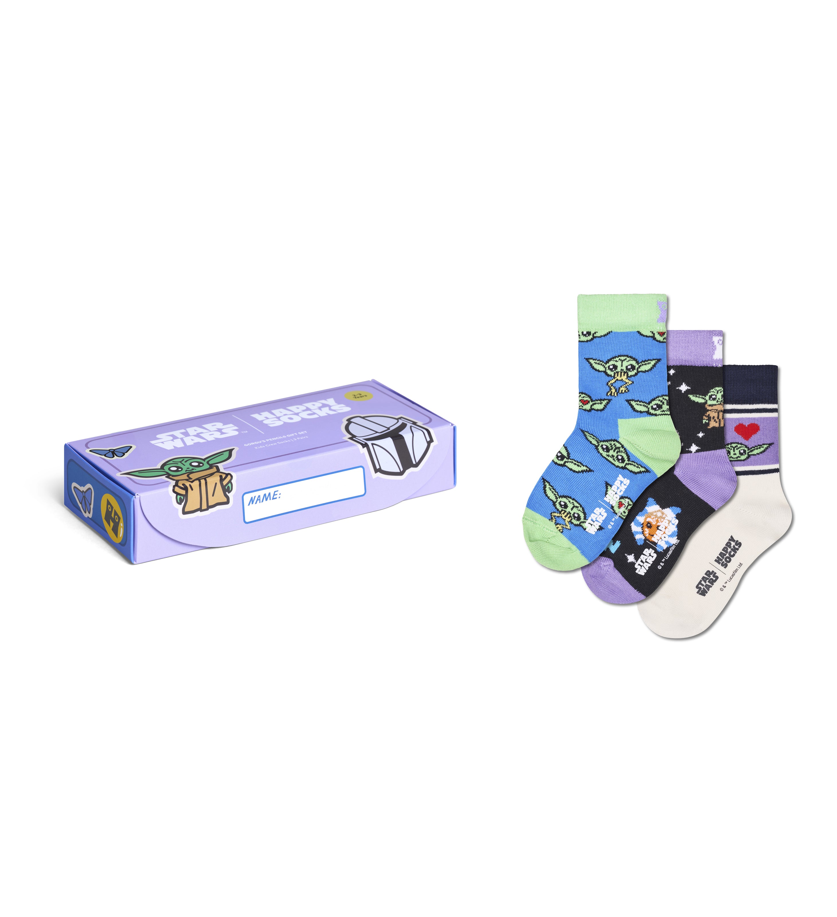 【STAR WARS™×Happy Socks】【キッズ】【GIFT BOX】【3足セット】クルー丈 ソックス(スターウォーズ)