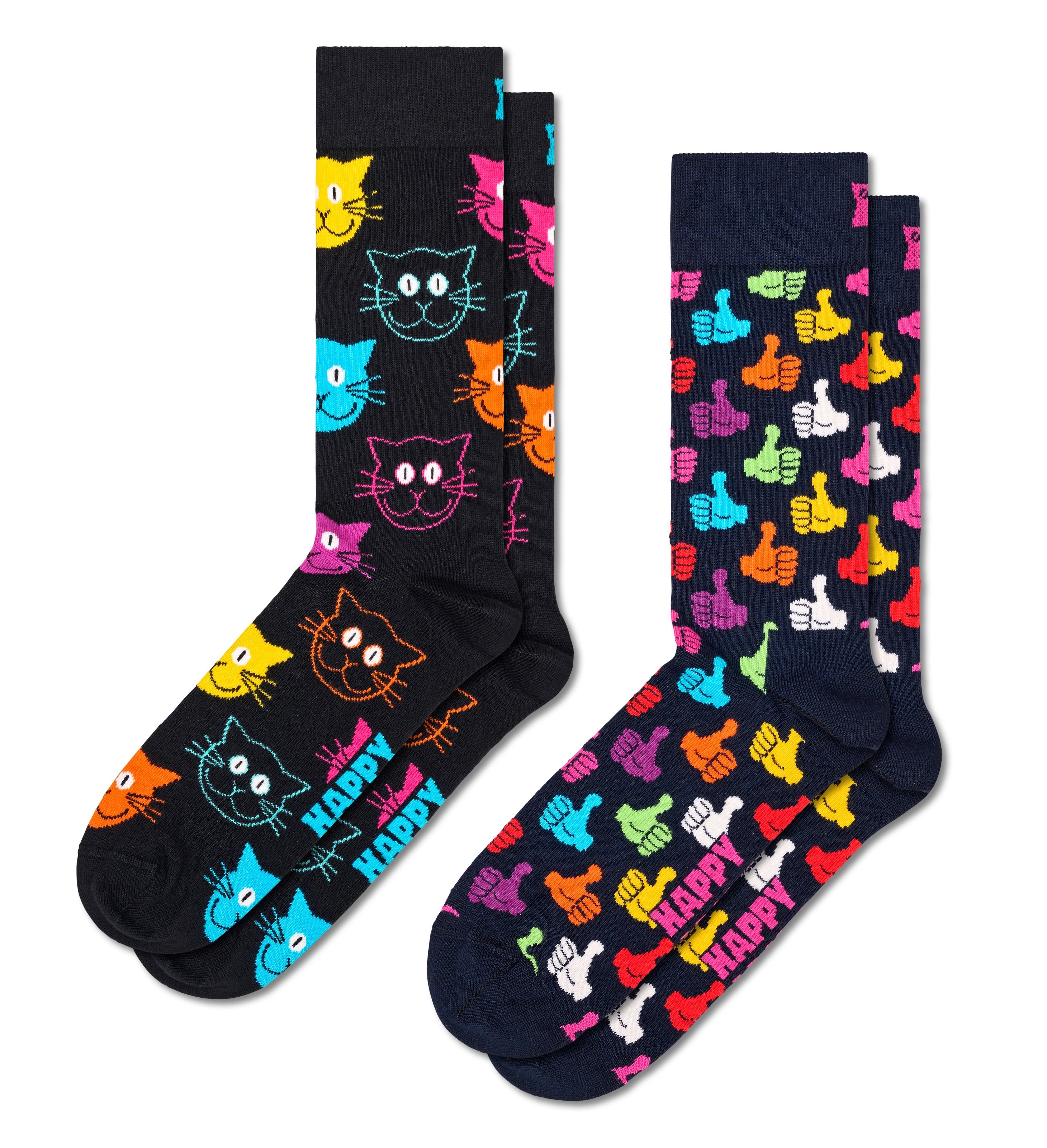 Set of 2 Crew Socks (Classic Cat)