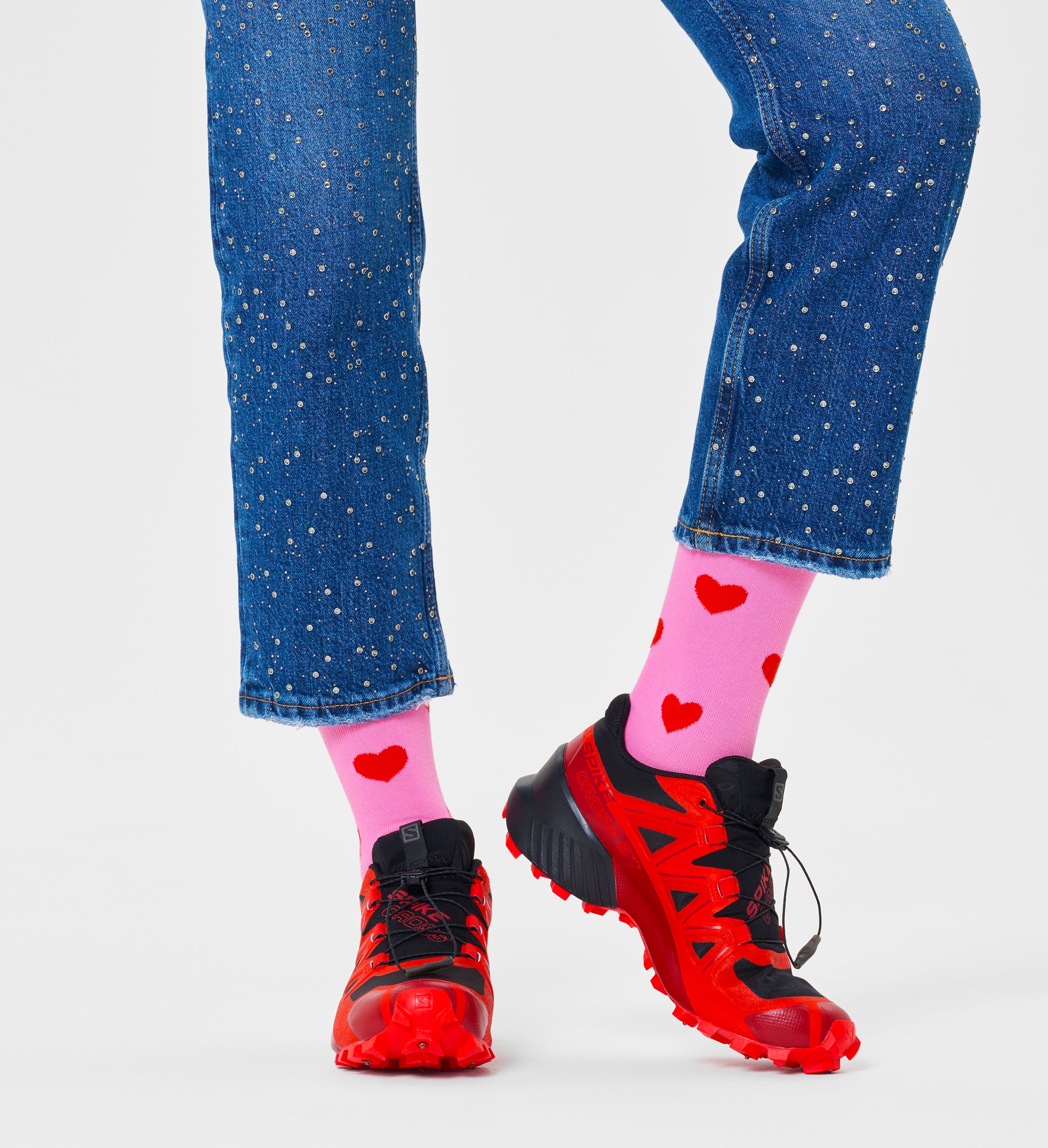 Crew length socks (heart)