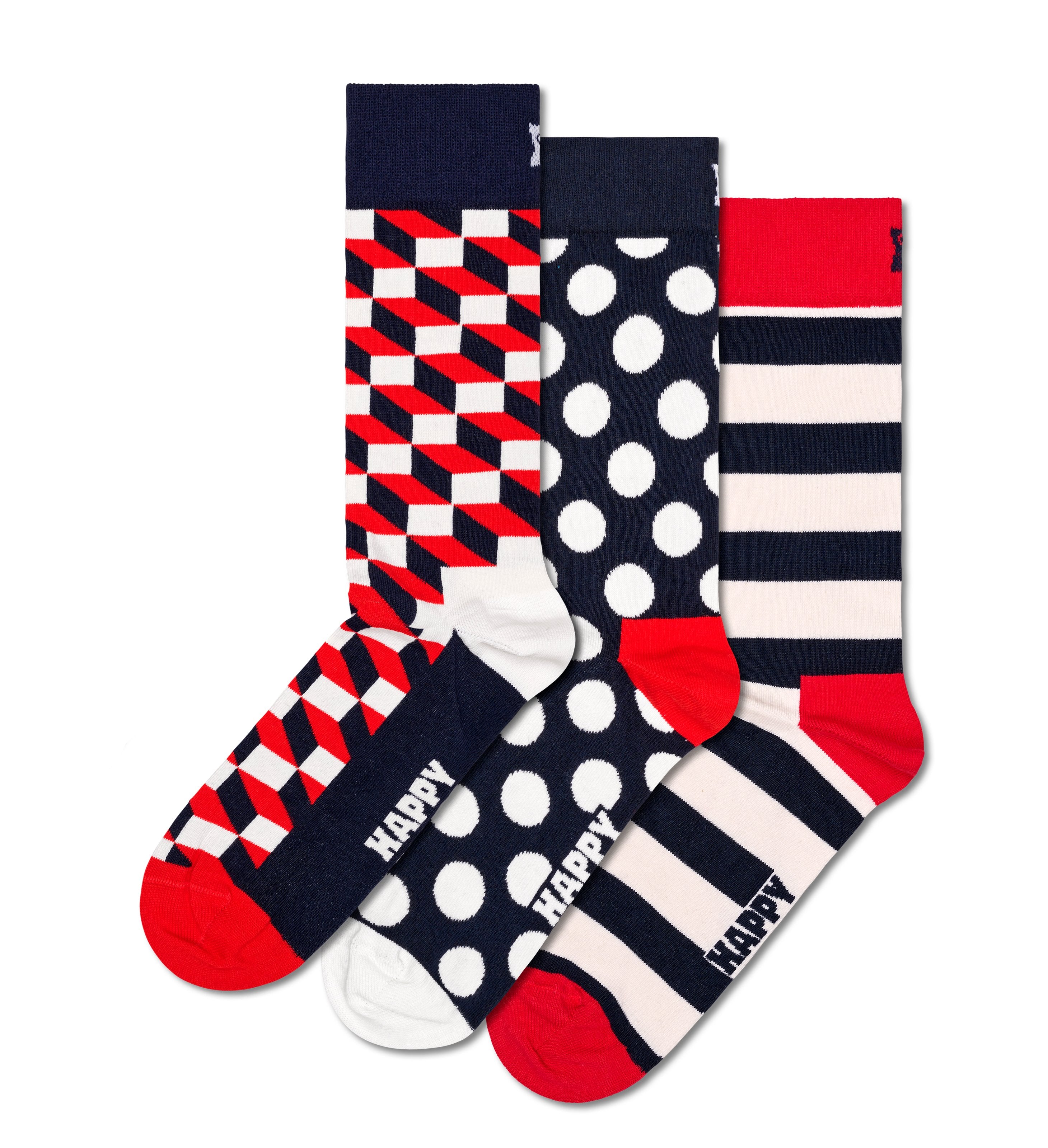 Set of 3 Crew Socks (Classic Filled Optic)