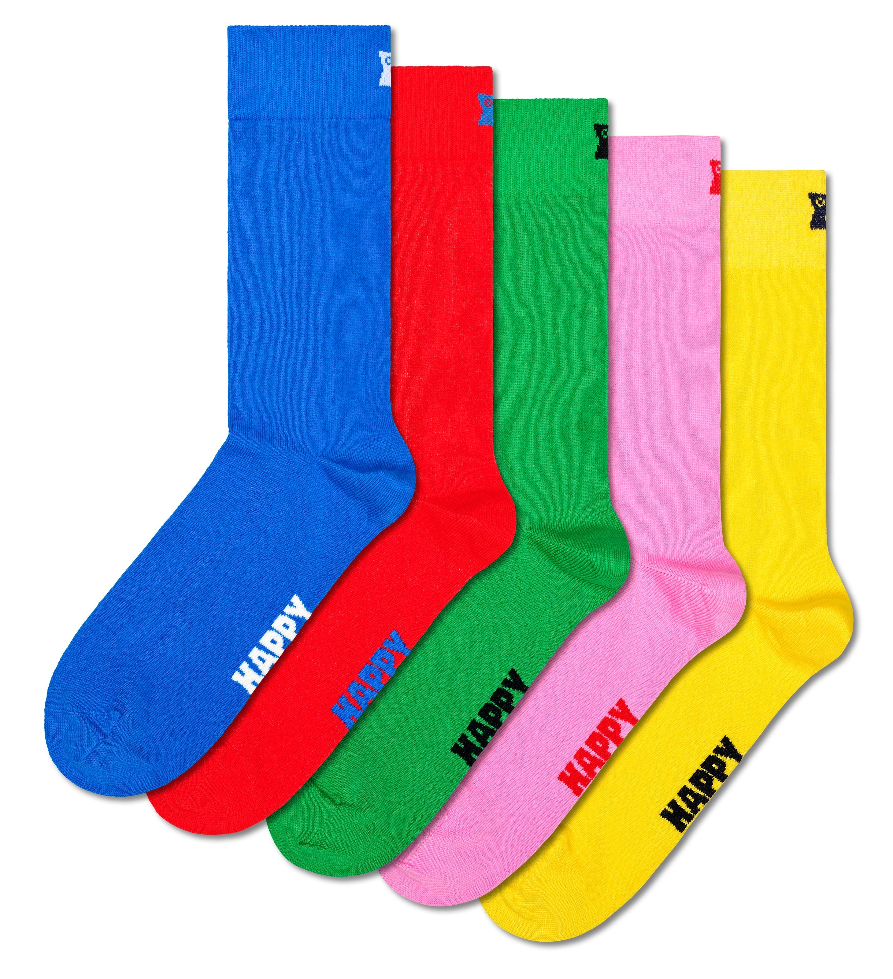 [Set of 5] Crew Socks (Solid)
