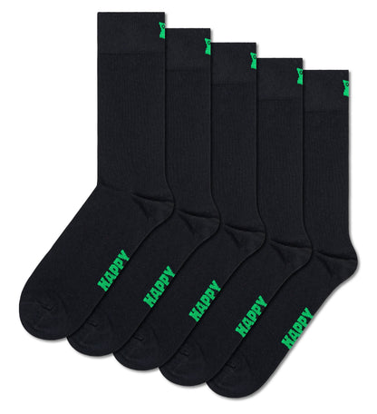 [Set of 5] Crew Socks (Solid)