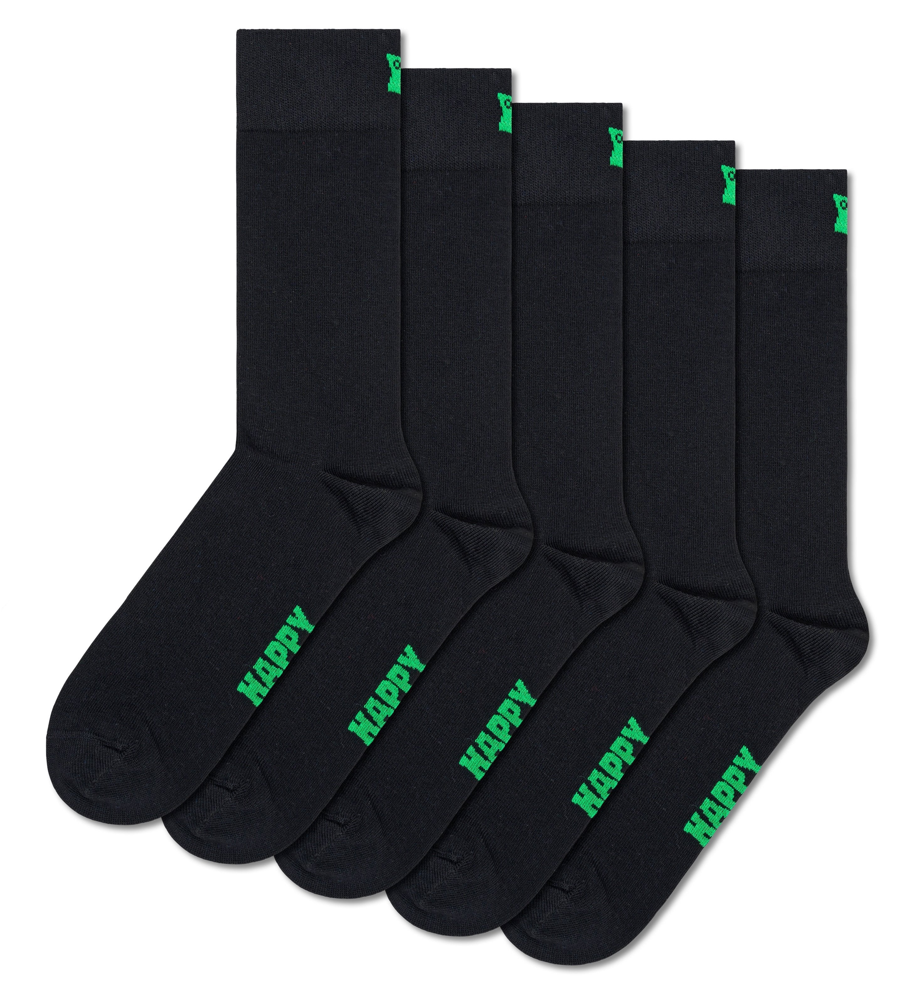 [Set of 5] Crew Socks (Solid)