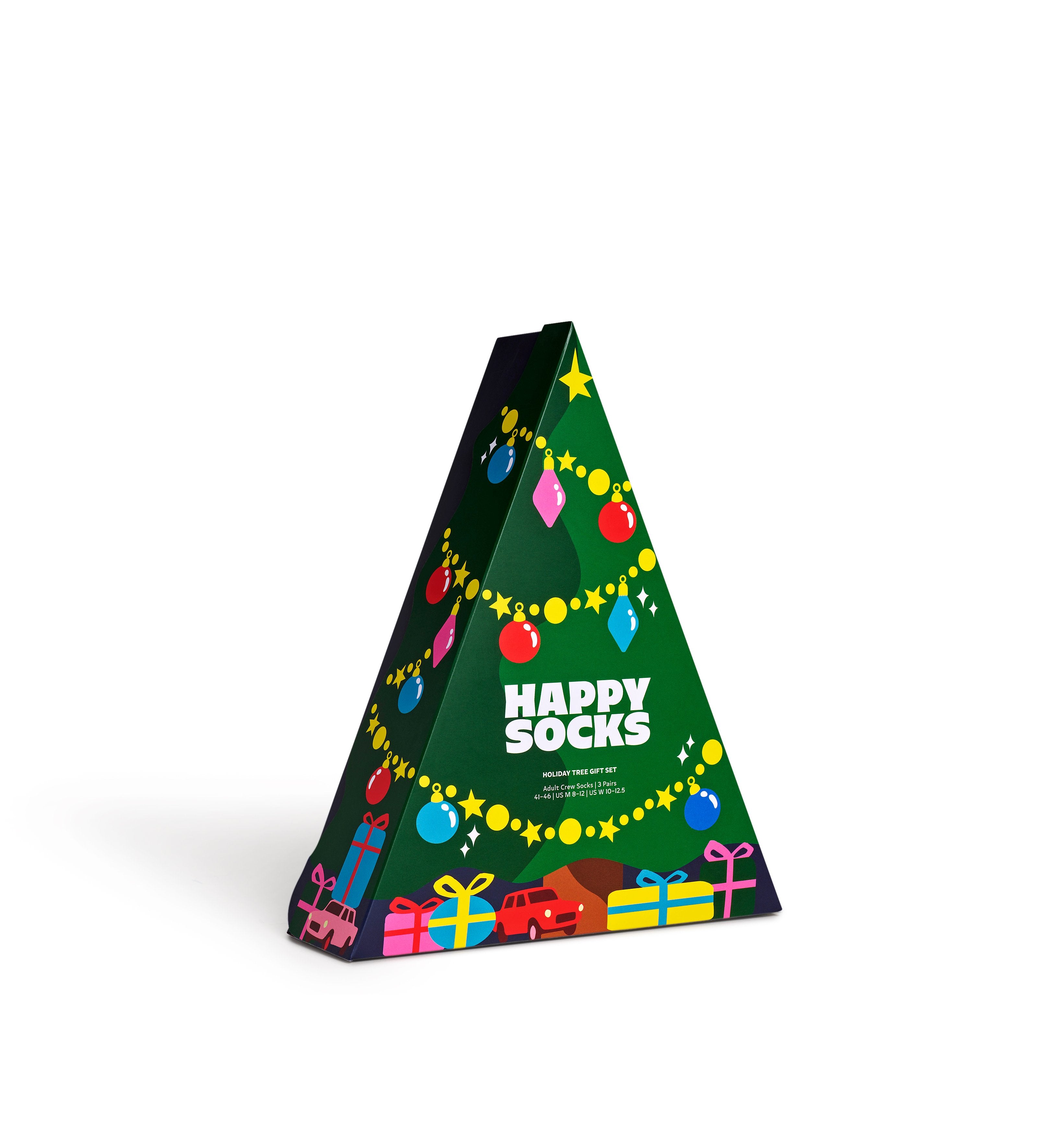 【GIFT BOX】【3足セット】クルー丈 ソックス（ホリデーツリー）