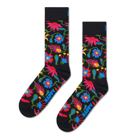 Crew-length socks (floral)