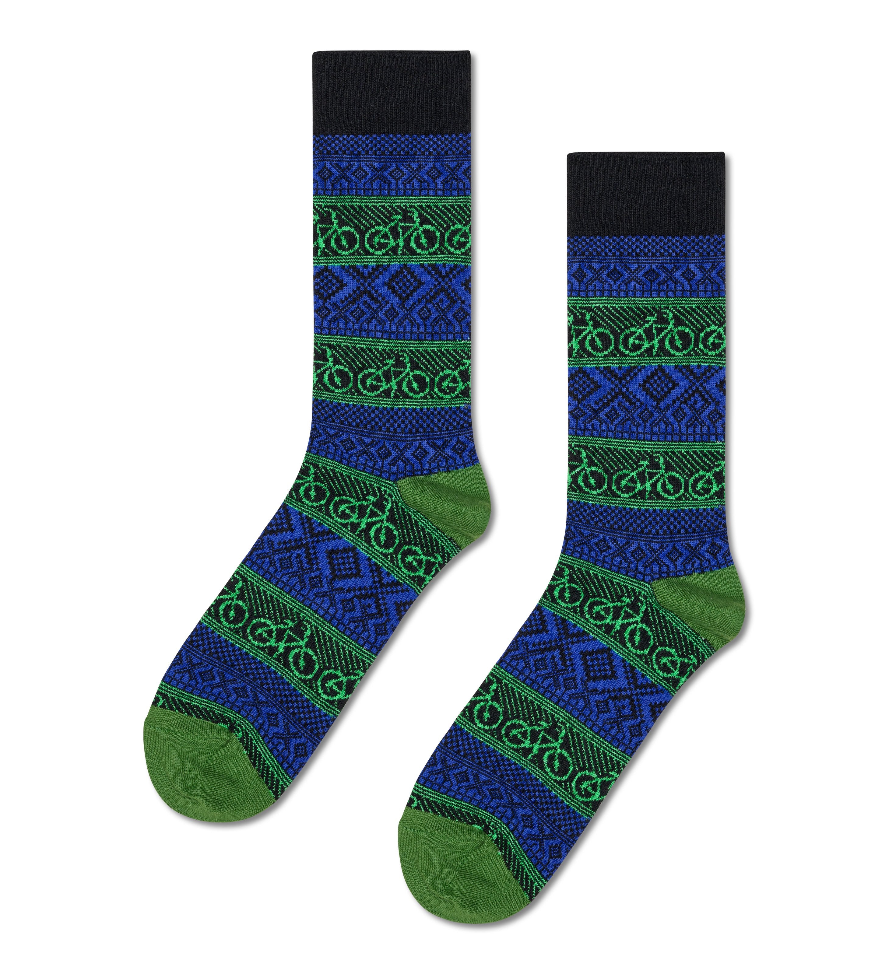 Crew-length socks (bike jacquard)
