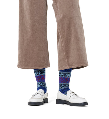 Crew-length socks (bike jacquard)
