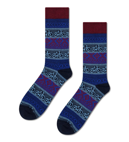 Crew-length socks (bike jacquard)