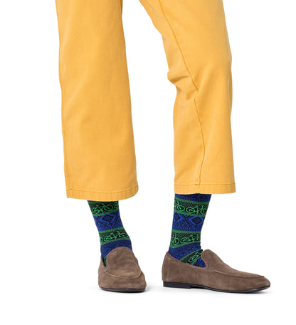 Crew-length socks (bike jacquard)