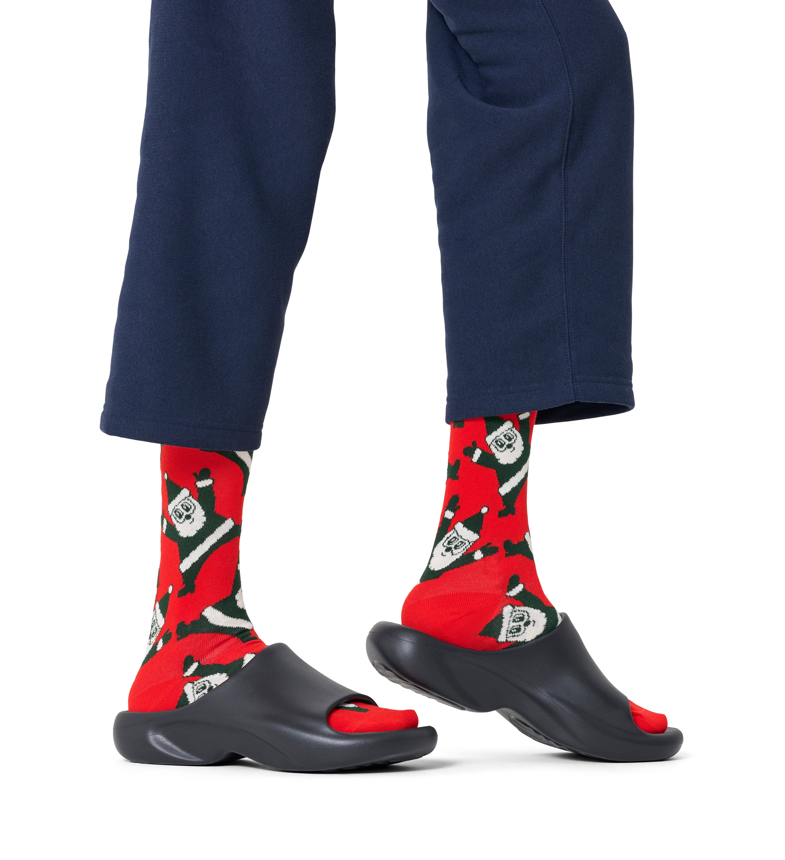 クルー丈 ソックス（サンタ）