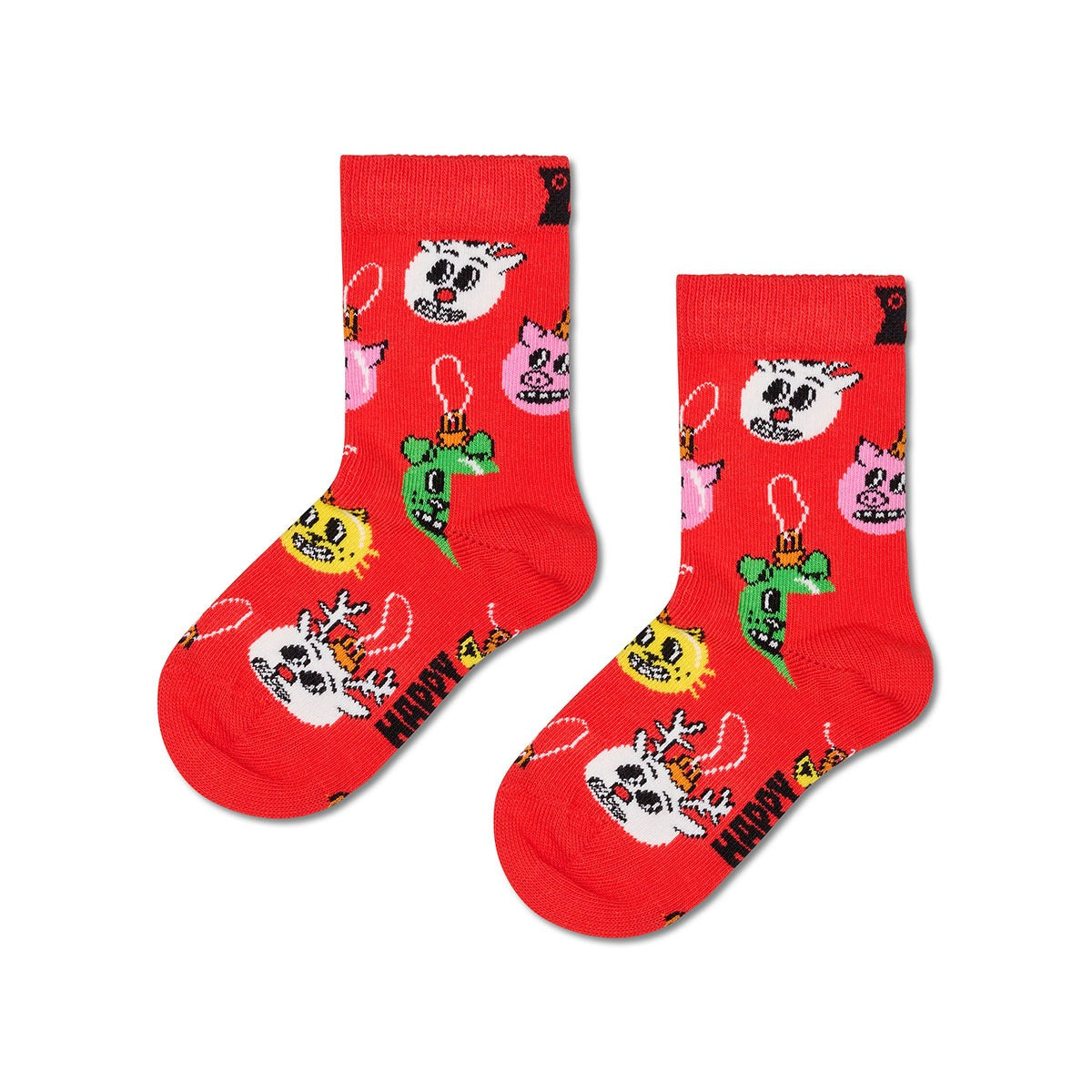 【キッズ】クルー丈 ソックス（クリスマス デコレーション）