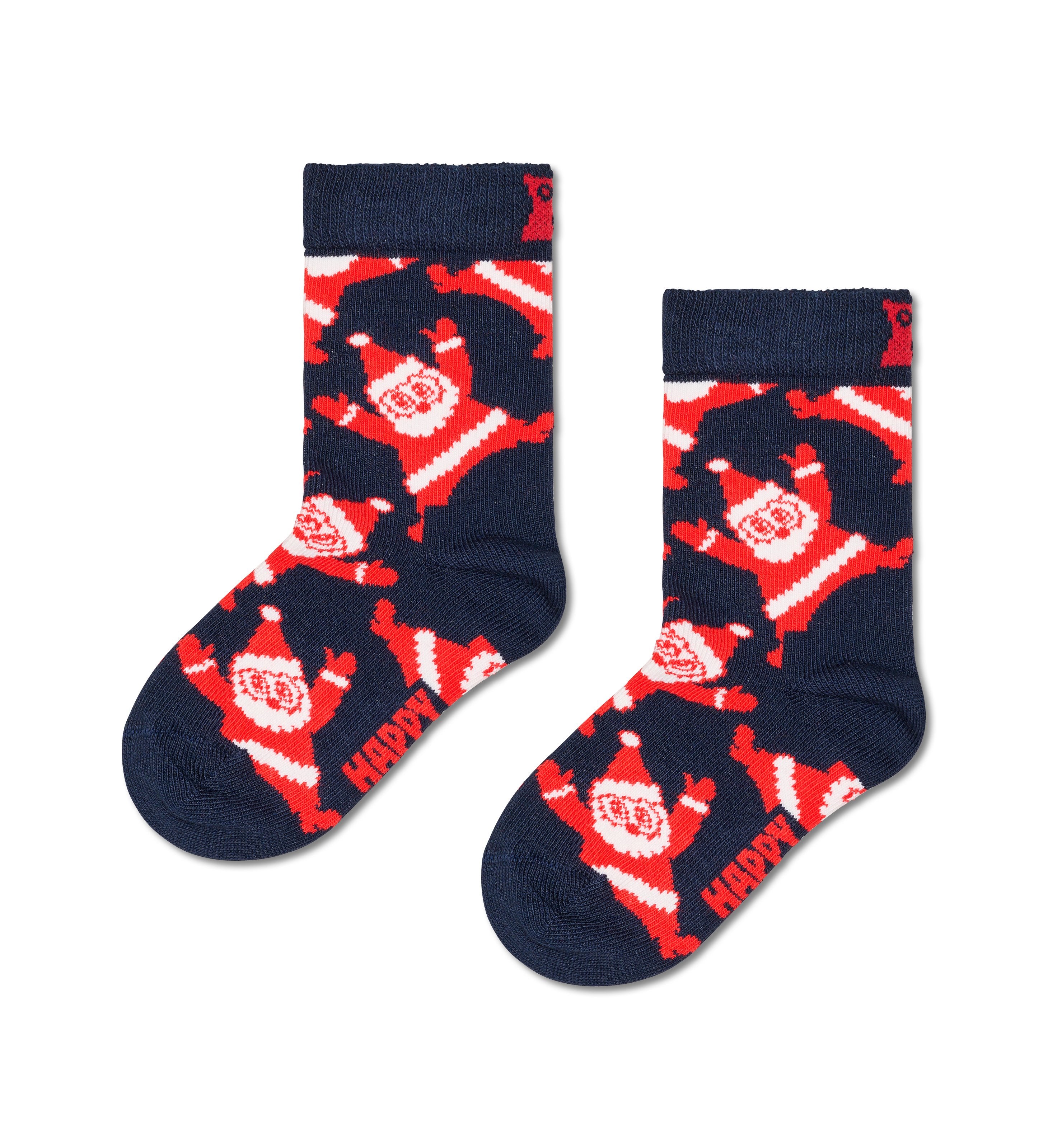 【キッズ】クルー丈 ソックス（サンタ）