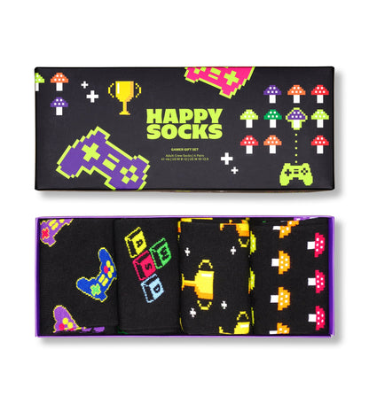 【GIFT BOX】【4足セット】クルー丈 ソックス（ゲーマー）