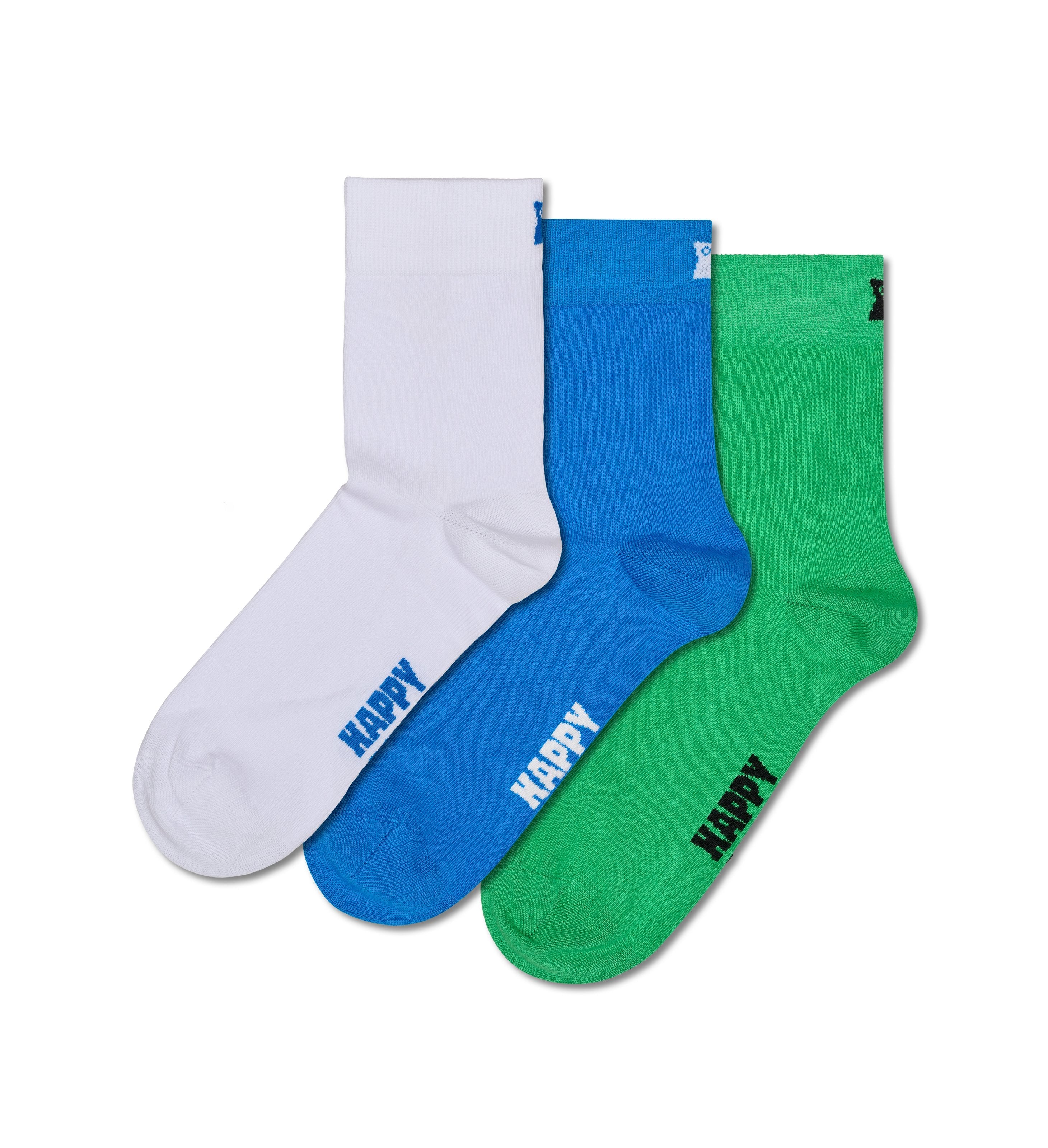 [Set of 3] 1/2 Crew Length Socks (Solid)