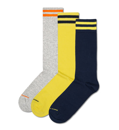 [Set of 3] Sports Socks (Solid)