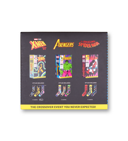 【MARVEL™×Happy Socks】【GIFT BOX】【9足セット】クルー丈 ソックス（マーベル コレクターズ）