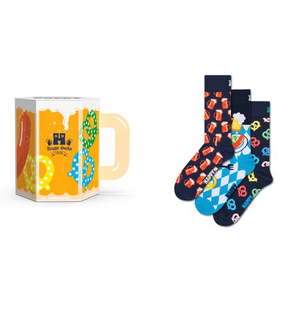 【GIFT BOX】【3足セット】クルー丈 ソックス（ビールグラス）