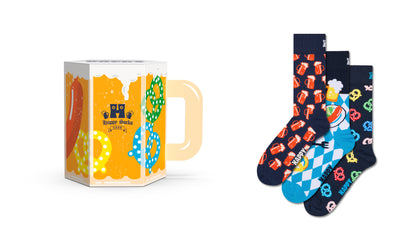 【GIFT BOX】【3足セット】クルー丈 ソックス（ビールグラス）