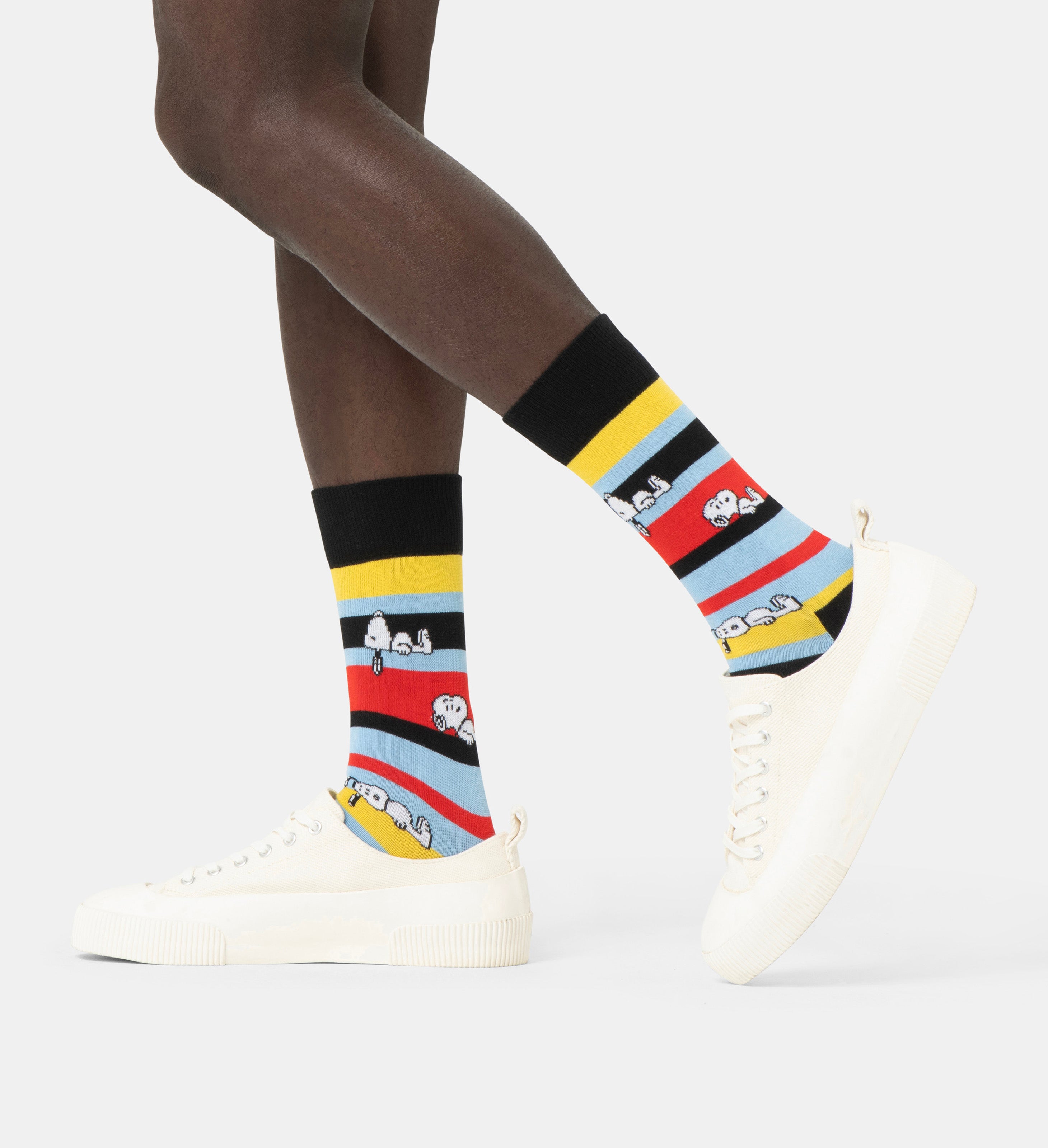 【Peanuts×Happy Socks】クルー丈 ソックス （ピーナッツ スヌーピー ストライプ）